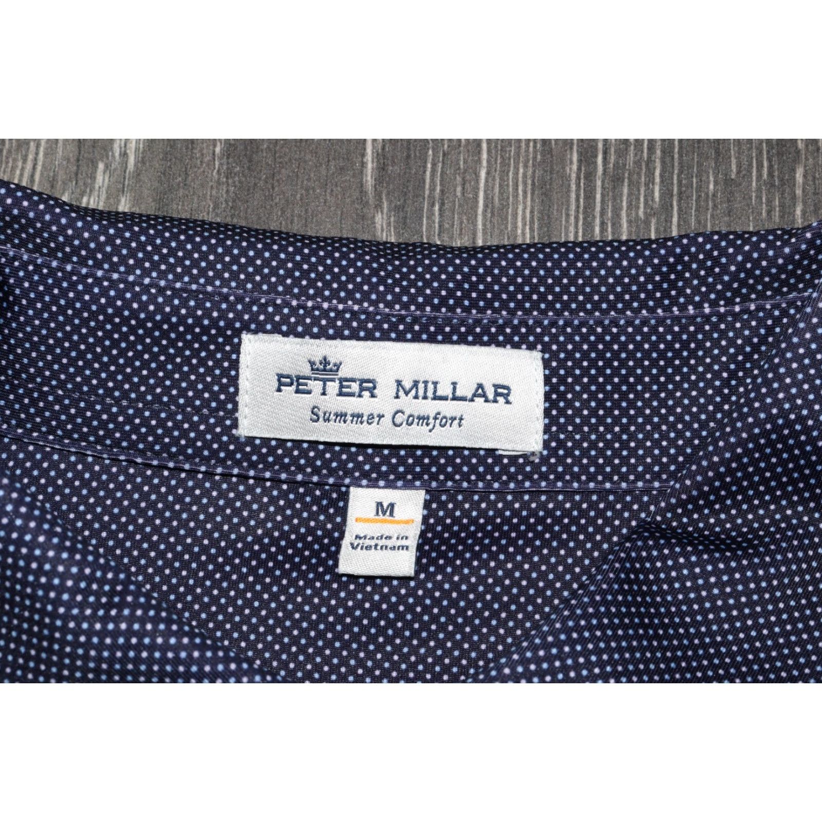 Peter Millar PETER MILLAR Summer Comfort Golf Polo Allover Dot Print AOP Navy Size Men Medium Polo Mens Regular Multicolor Dot Print Golf Polo Size US M / EU 48-50 / 2 - 4 Thumbnail