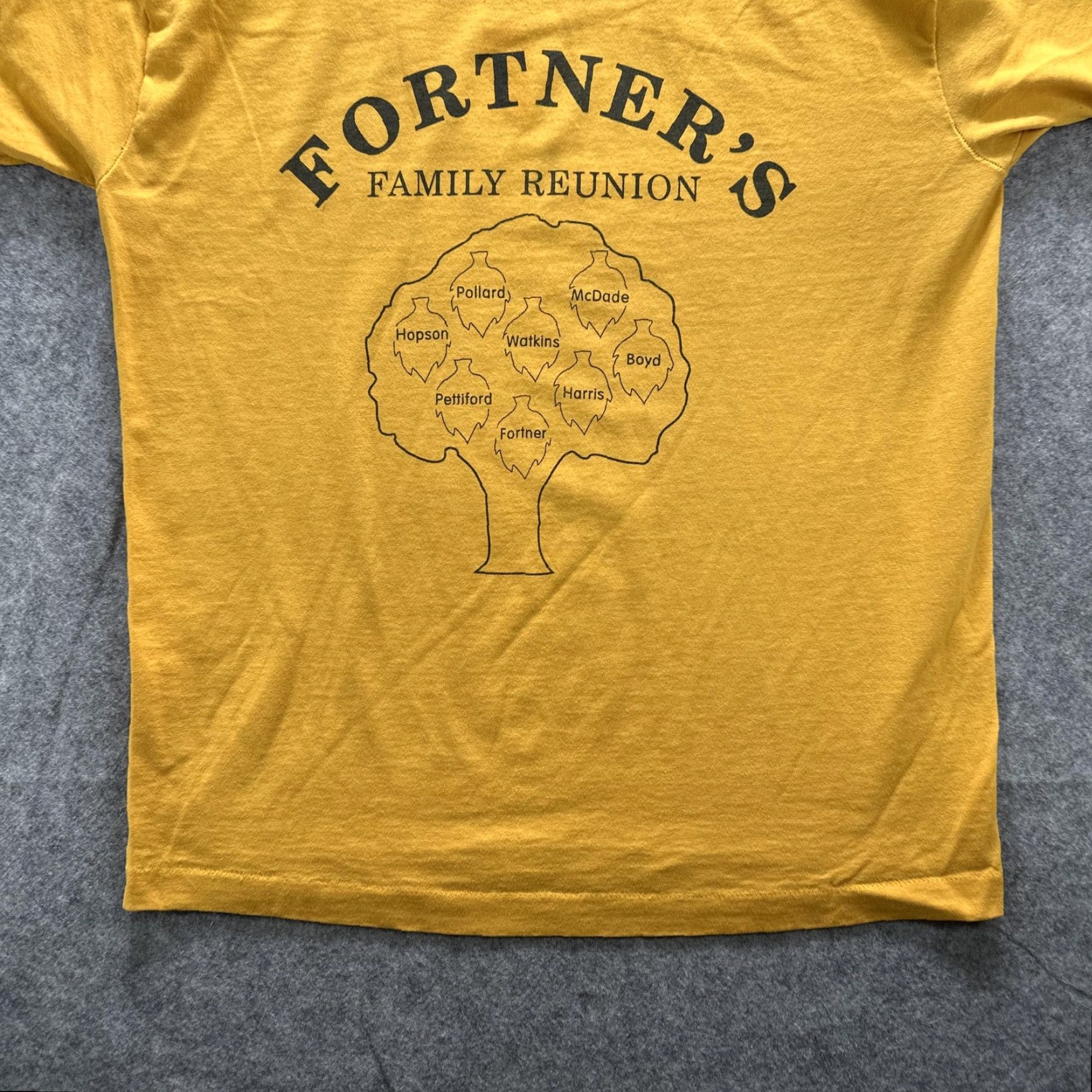 Fruit Of The Loom VINTAGE Fruit of the Loom Shirt Mens Large Yellow 90s Fortner Family Reunion Graphic Print Crew Neck Short Sleeve T-Shirt Mens Size US L / EU 52-54 / 3 - 4 Thumbnail
