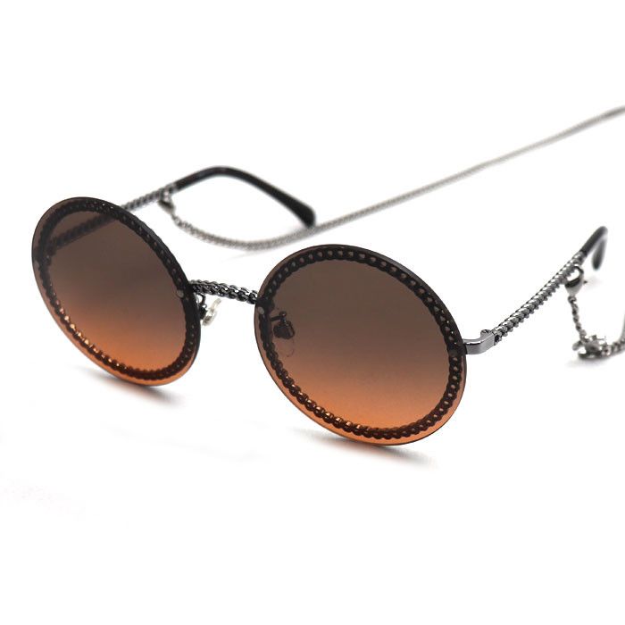 Chanel Chanel CHANEL Chain Frame Sunglasses Plastic / Synthetic Sunglasses 4245 C.108/18 DUTY FREE for USA Size ONE SIZE - 1 Thumbnail