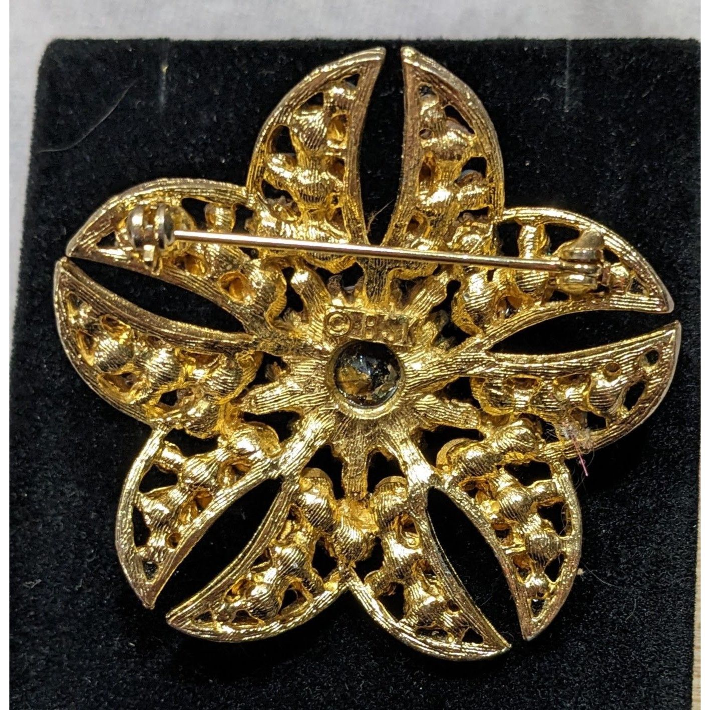 Other Vintage BSK Blue And Pink Floral Rhinestone Brooch Size ONE SIZE - 4 Thumbnail