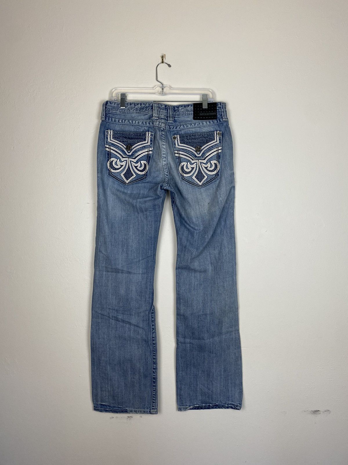 Affliction × Vintage Y2K Crazy Affliction Denim Jeans Grail Size US 33 - 2 Thumbnail
