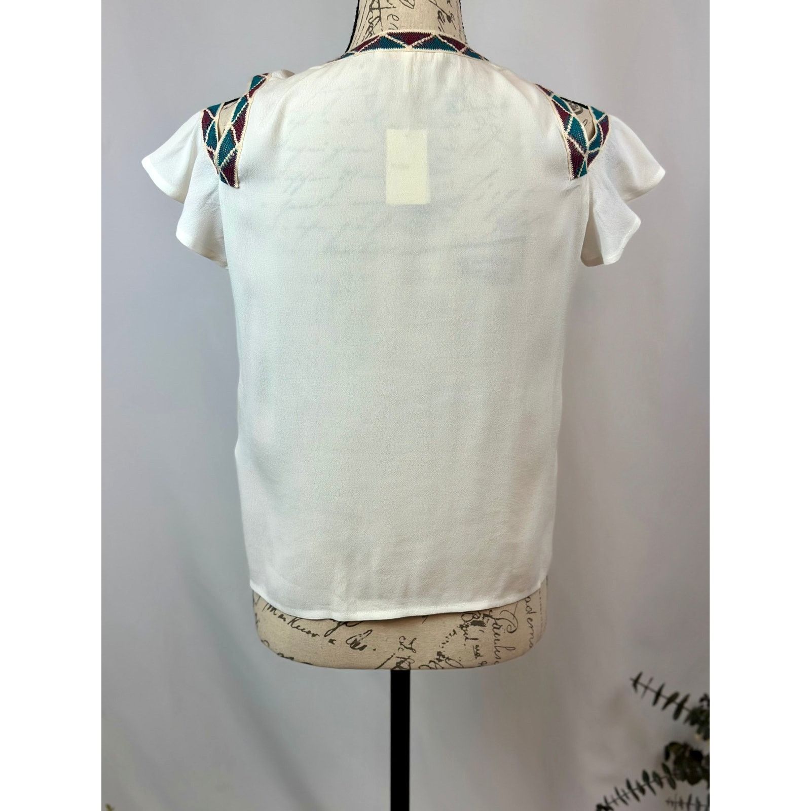 Maje Maje Lisea Cold Shoulder Crepe Top Black White S Size S / US 4 / IT 40 - 10 Thumbnail