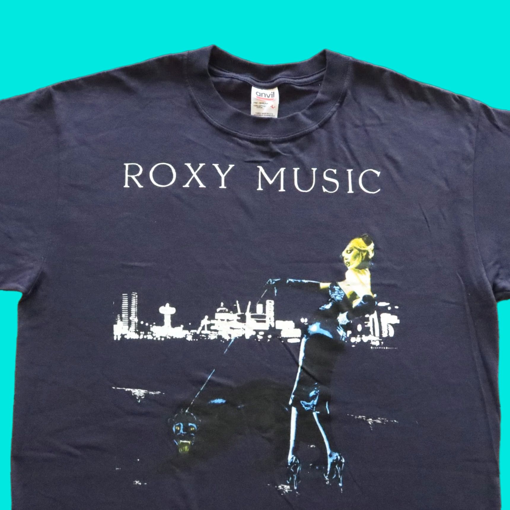 Vintage VINTAGE Roxy Music Band Tshirt L Blue Mens T-Shirt Size US L / EU 52-54 / 3 - 1 Thumbnail