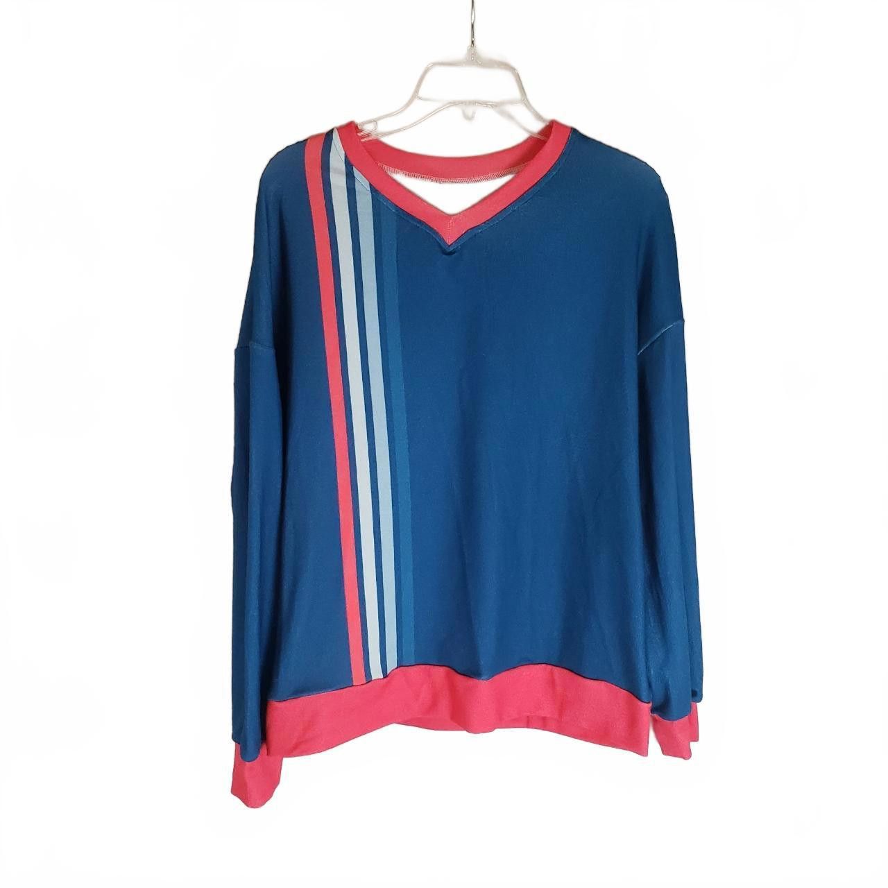 Other Retro Style Y2K Blue Long Sleeve V-Neck Sweater Size XL / US 12-14 / IT 48-50 - 1 Thumbnail