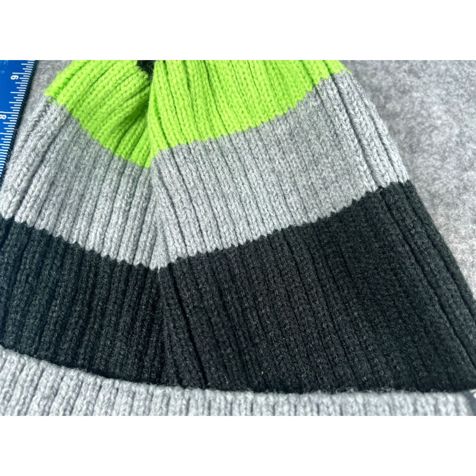 True Religion True Religion Beanie Toque One Size Adult Black Knit Striped Acrylic Hat Beanie Mens Womens Unisex Accessories Size ONE SIZE - 3 Thumbnail