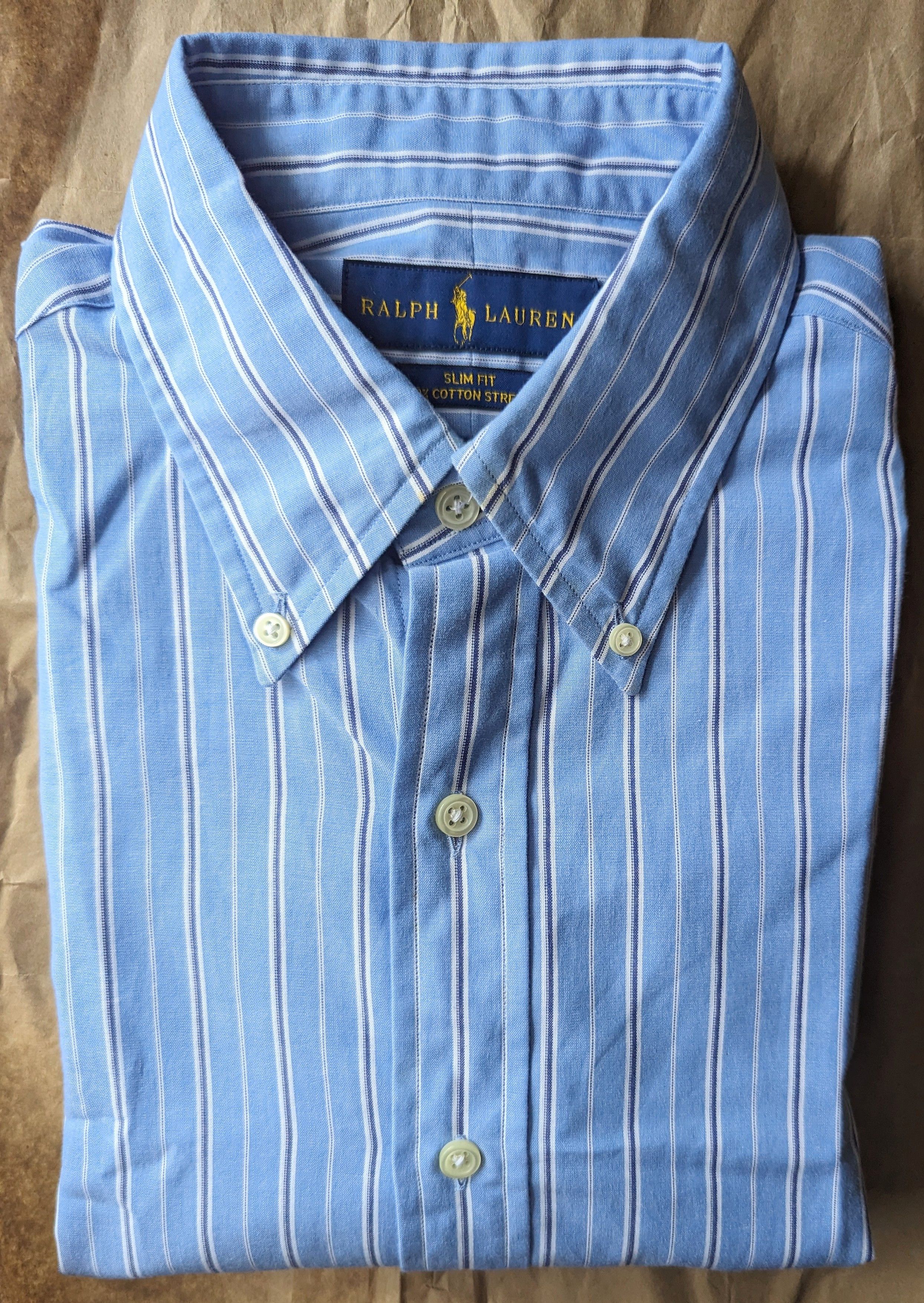 BNWT Striped Poplin Button Down Collar Shirt