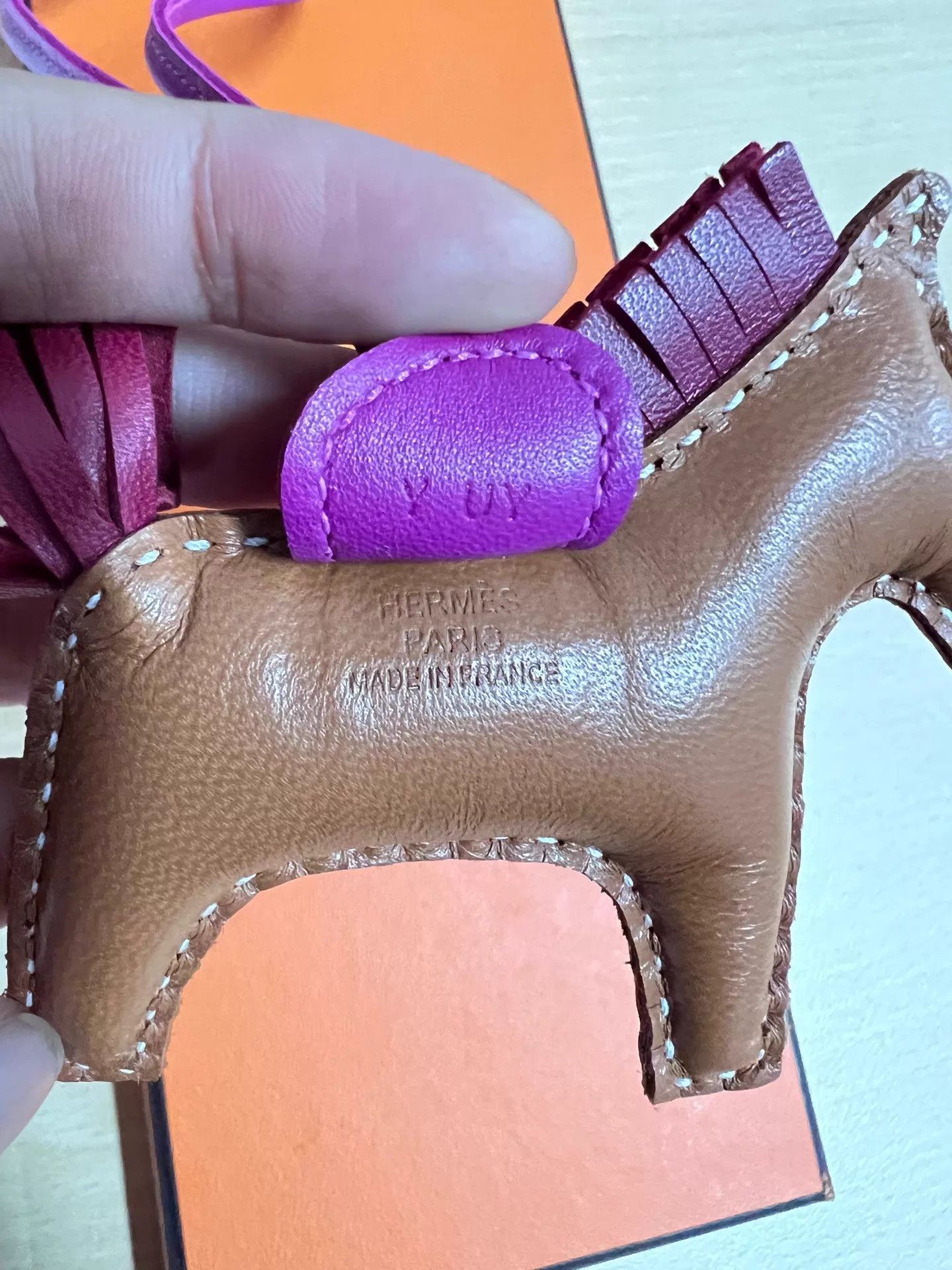 Hermes HERMES Rodeo Lambskin Pony Charm Gold Brown Pink Size ONE SIZE - 4 Thumbnail