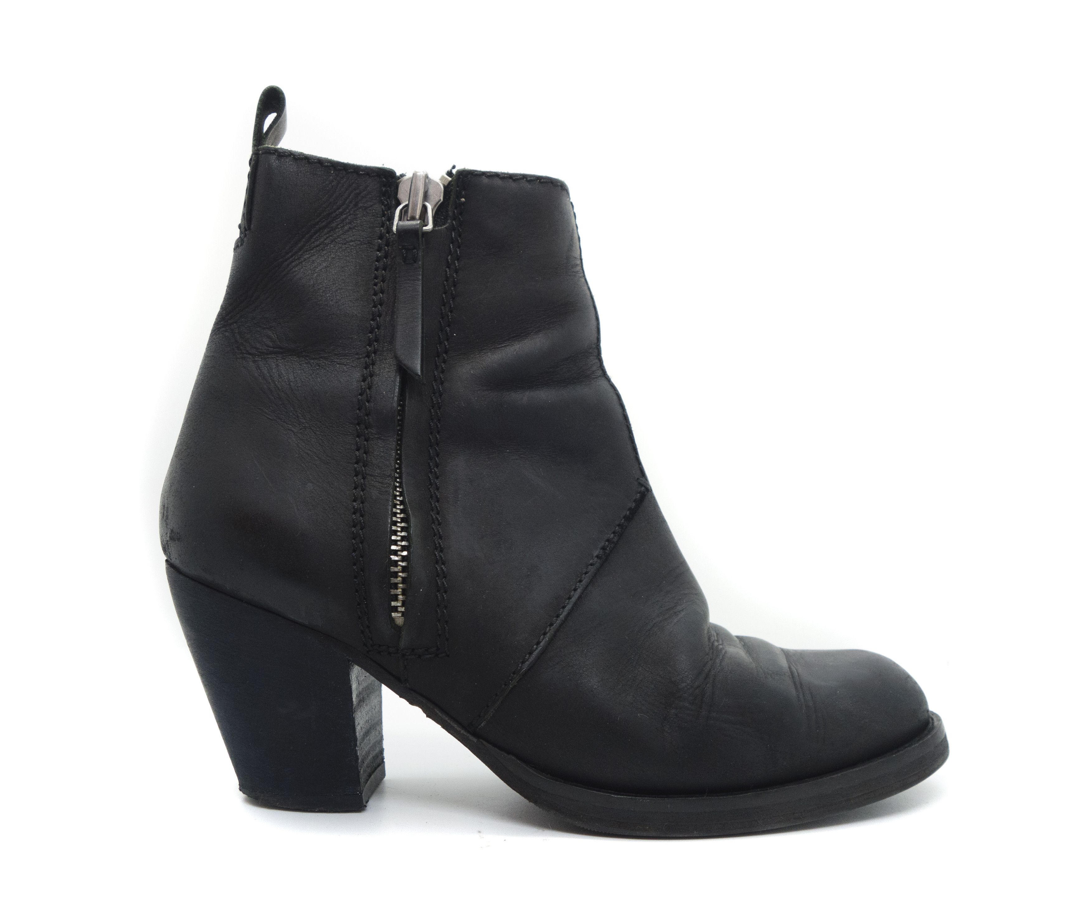 Acne Studios Zip Ankle Leather Boots Size US 7 / IT 37 - 2 Thumbnail