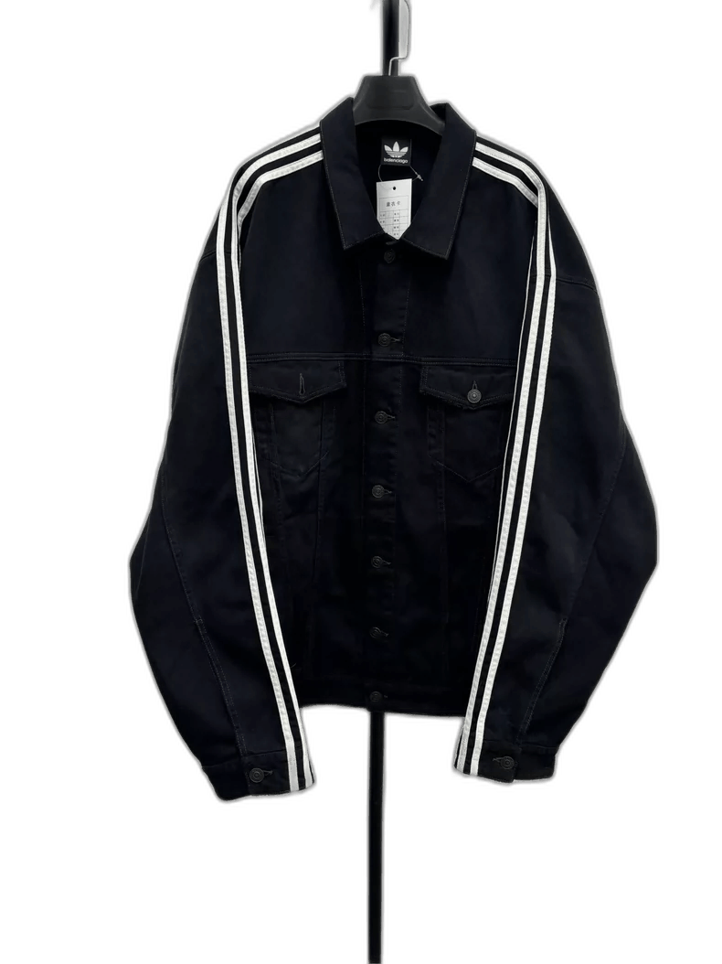 Balenciaga Balenciaga x Adidas Black Denim Jacket-yf Size US L / EU 52-54 / 3 - 1 Thumbnail