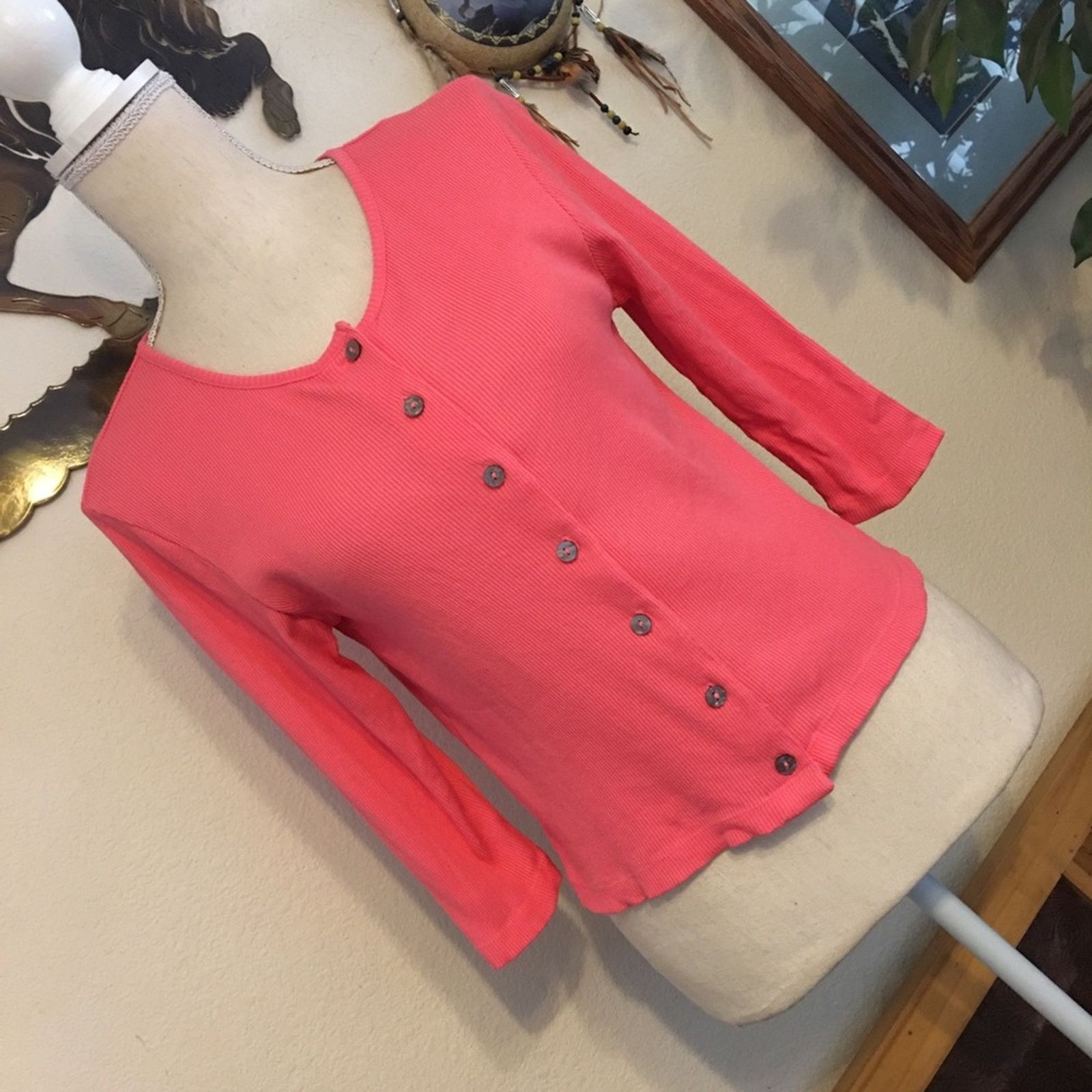 Vintage Vintage 80s Moda Int’l pink button front top Size S / US 4 / IT 40 - 2 Thumbnail