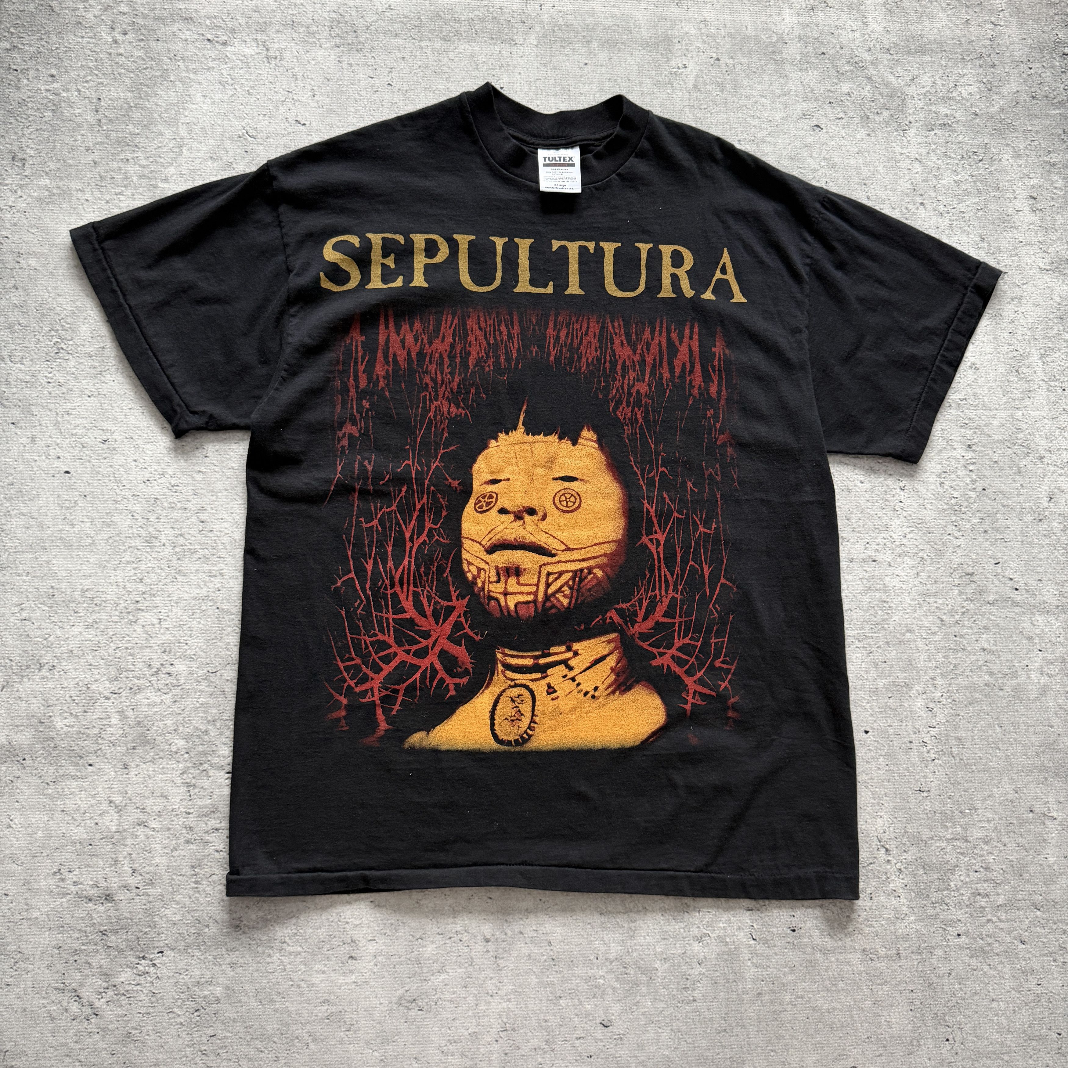 Band Tees Vintage Sepultura Roots Tultex Black Band T-shirt 90s 