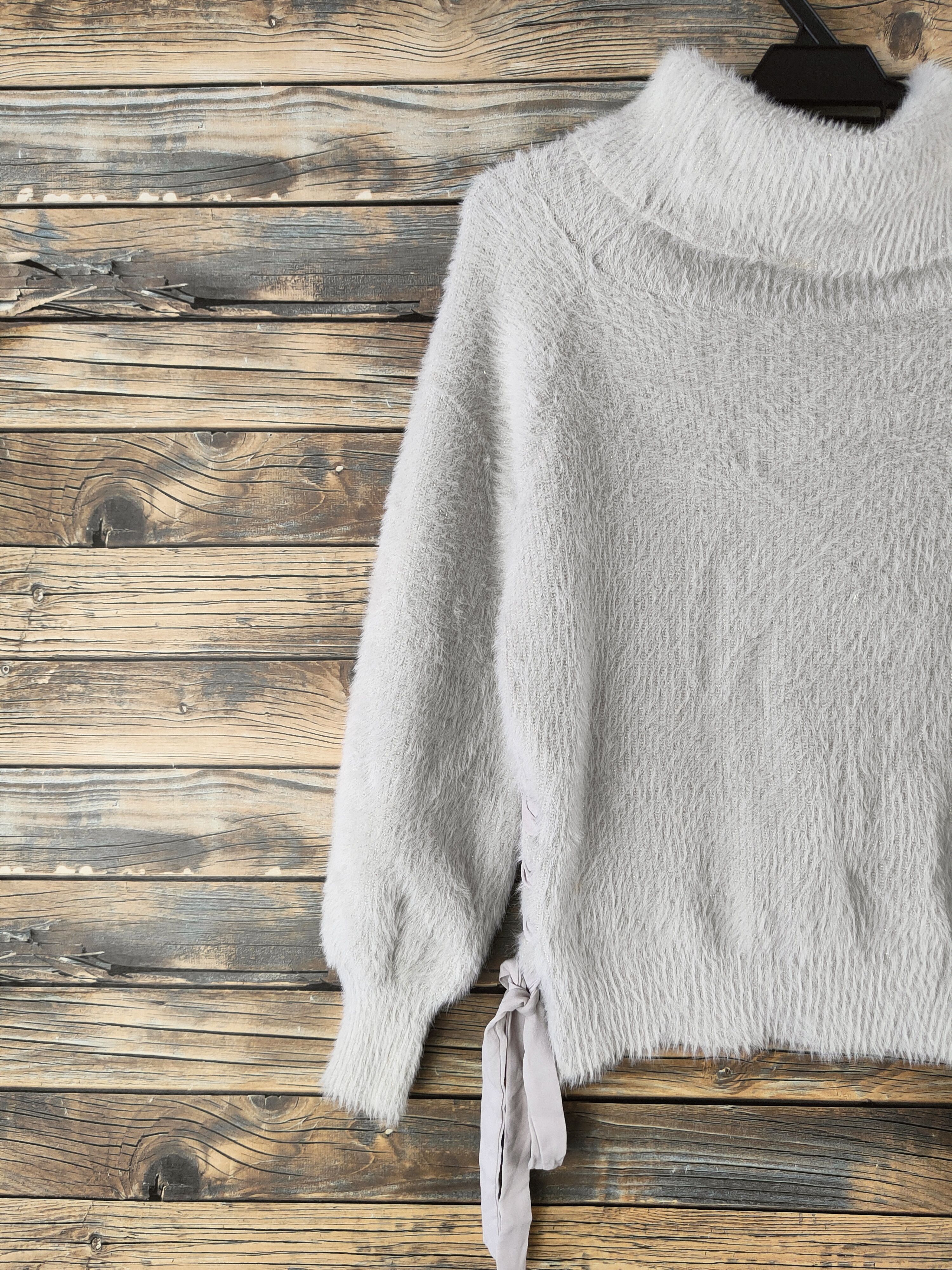Japanese Brand DL Axes Femme Gray Fur shaggy Mohair Knitwear #46-993 Size M / US 6-8 / IT 42-44 - 8 Thumbnail
