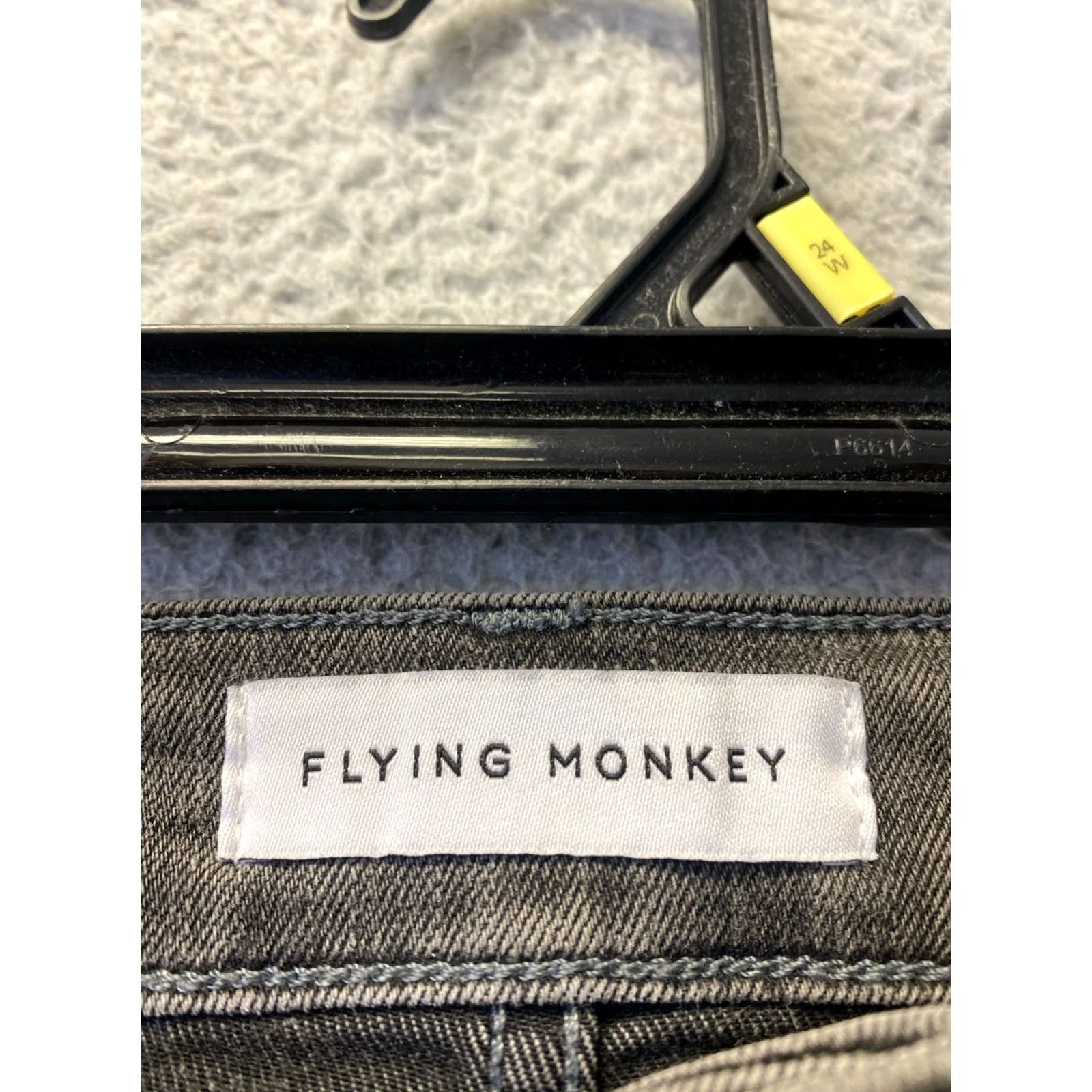 Vintage Flying Monkey Jeans Women Skinny 26x24 Black Distressed Stretch Denim USA Pants Mens? Size 28" / US 6 / IT 42 - 3 Thumbnail