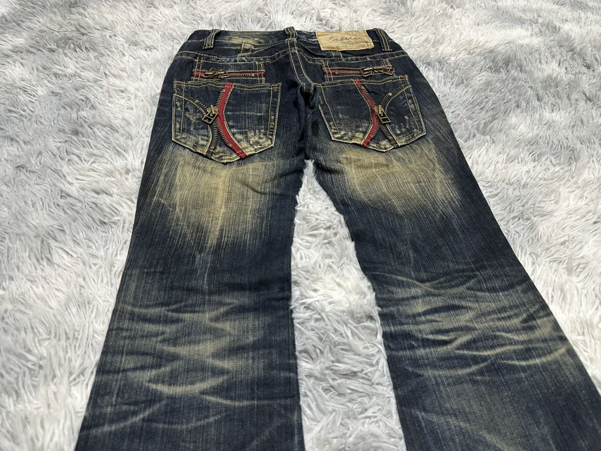 Tornado Mart 🔥Sick Y2K Lolita Exotic Vintage Denim Mud Wash Flared Zipper Size US 28 / EU 44 - 2 Thumbnail