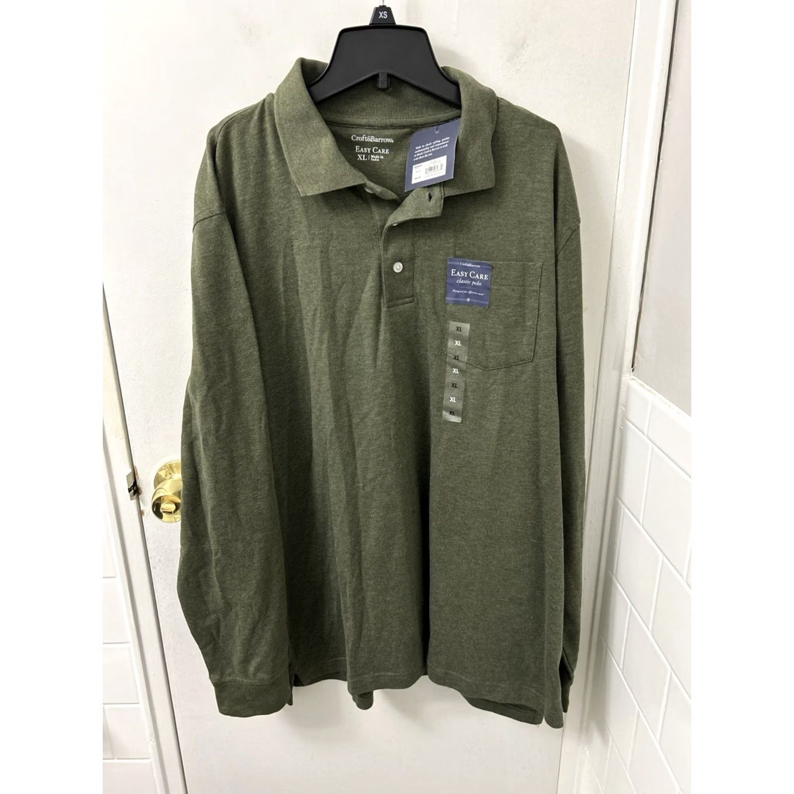 Croft & Barrow VINTAGE Croft & Barrow Polo Shirt Mens XL Dark Green Easy Care Long Sleeve NWT MSRP 34 Size US XL / EU 56 / 4 - 2 Thumbnail