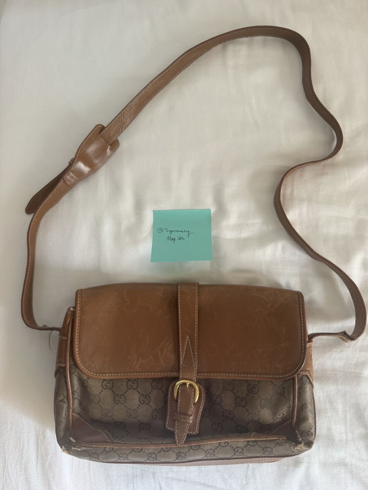 Gucci Vintage Dark Brown Interlocking G Logo Crossbody Bag Size ONE SIZE - 1 Thumbnail