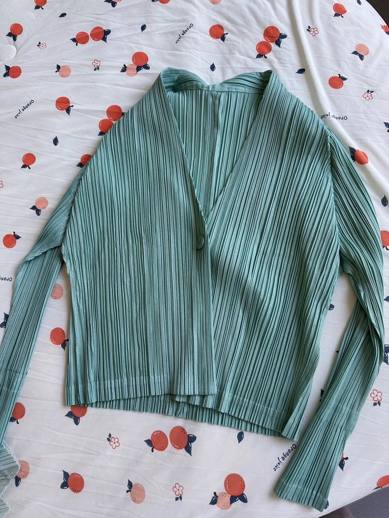 Issey Miyake Issey Miyake size:4 Green pleated cardigan coat Size XS / US 0-2 / IT 36-38 - 6 Thumbnail