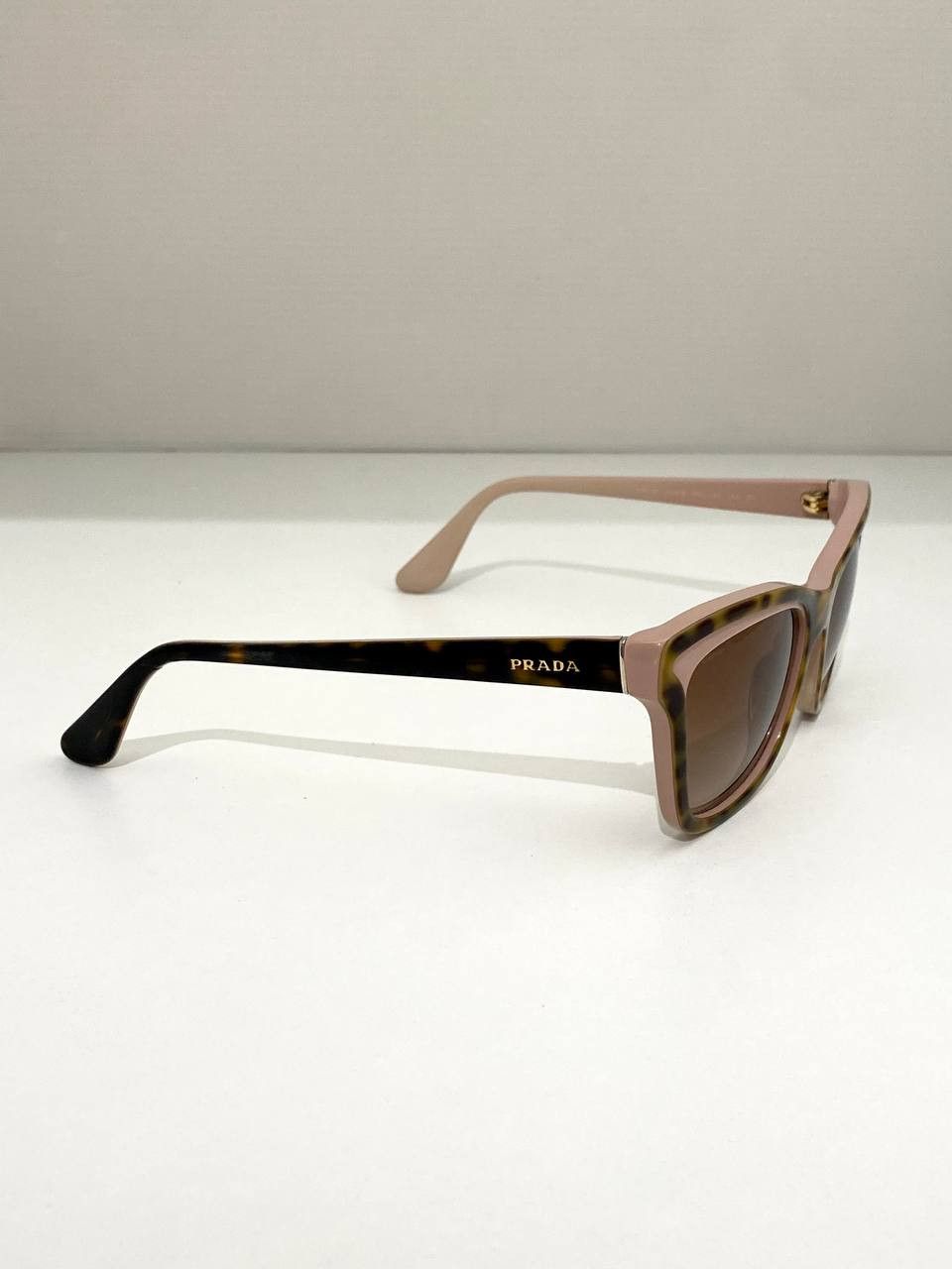 Prada Prada Logo Havana Retro Cat Eye Oversized Sunglasses Size ONE SIZE - 9 Thumbnail