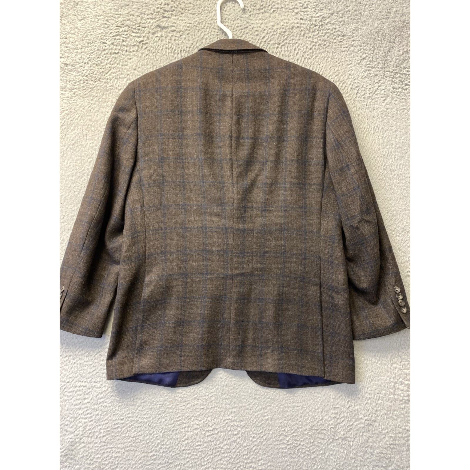 Jack Victor JACK VICTOR Sport Coat Brown Plaid Wool Unconstructed Regular Length Notch Lapel Slim Fit 40 S Men Jacket Coat/Outwear Size US XXS / EU 40 - 6 Thumbnail