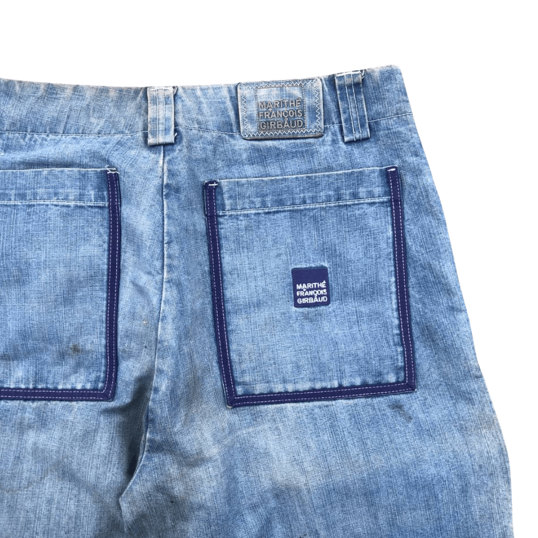 MARITHÉ + FRANÇOIS GIRBAUD vintage 90’s blue cargo straight deals leg jeans