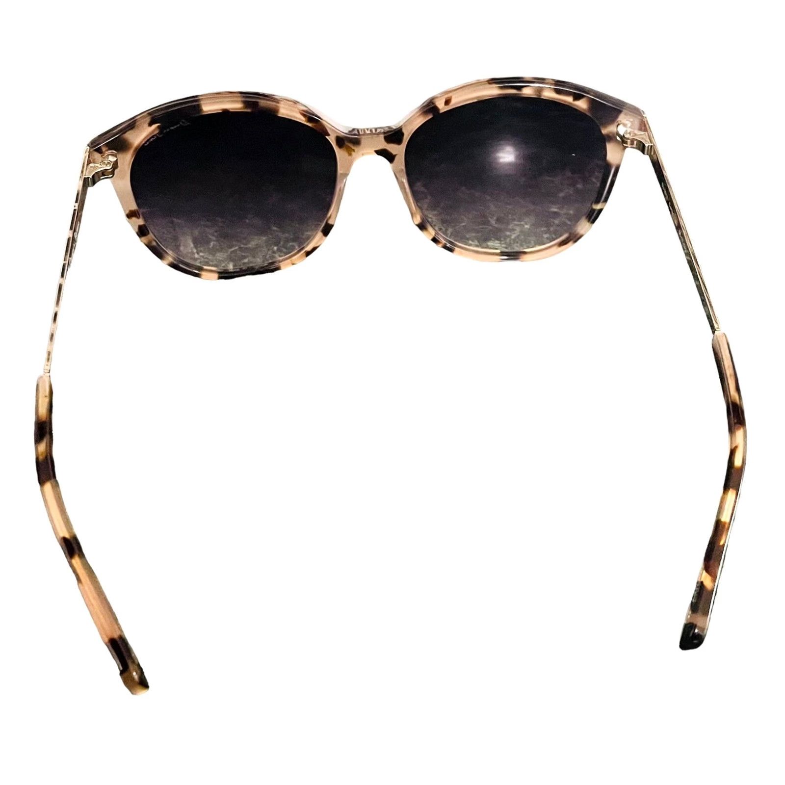 Vintage Draper James CHARLOTTE Tan Tortoise Tiger Designer Black Sunglasses SU001123 Womens Aviator Round UV 100% Gradient Lens Size ONE SIZE - 6 Thumbnail