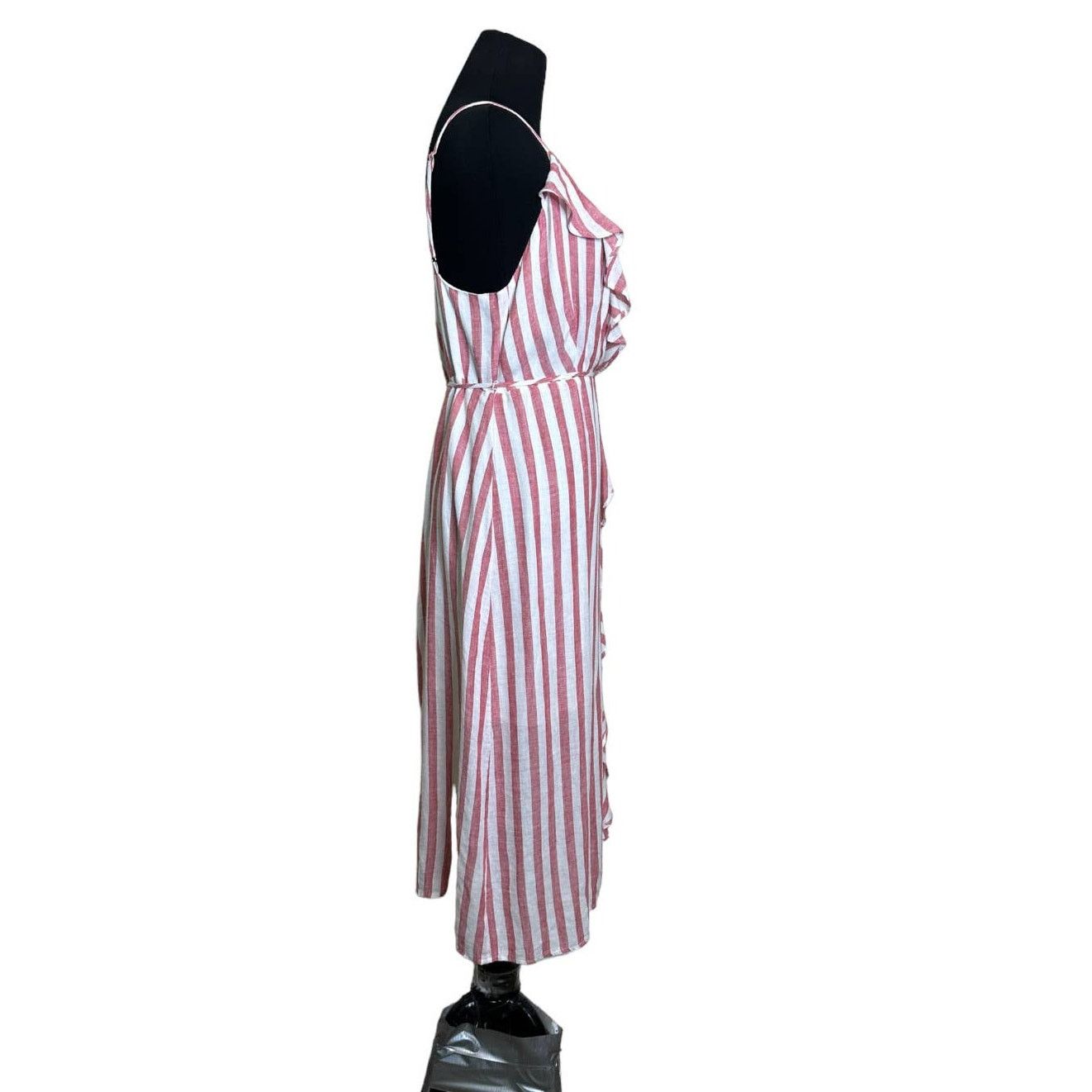 Rails Rails pink white pin stripes ruffle detail midi dress Small Size S / US 4 / IT 40 - 2 Thumbnail