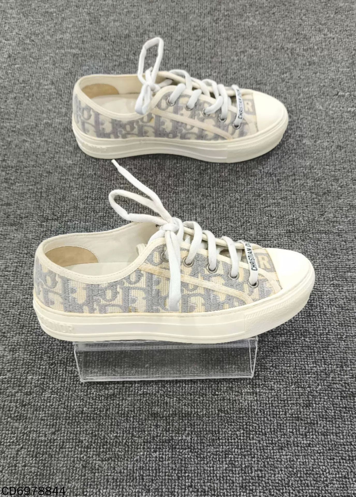Dior Dior Walk'n'Dior Gray Allover Logo Canvas Sneakers Size US 5 / IT 35 - 4 Thumbnail