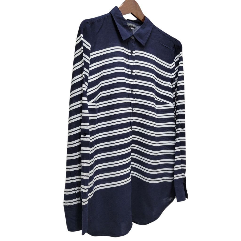 Talbots Talbots Women Roll-Tab Long-Sleeve Button-Up Rayon Shirt 10 Size L / US 10 / IT 46 - 3 Thumbnail