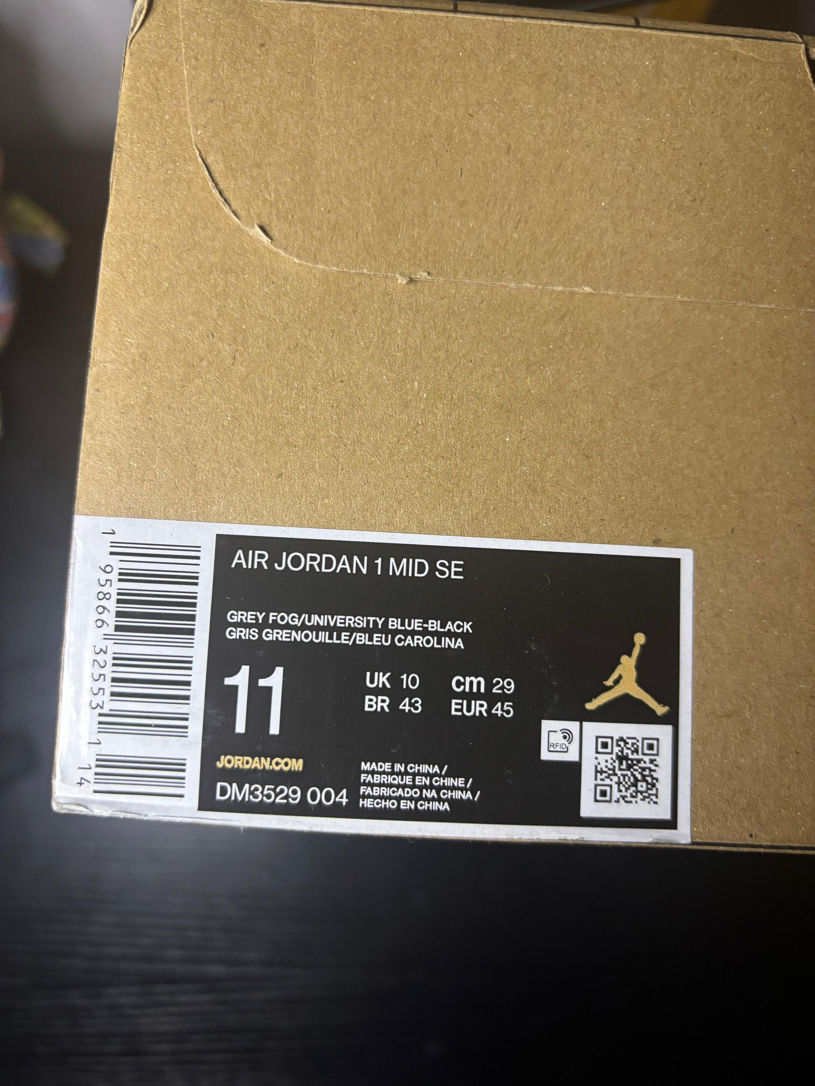 Jordan Brand Nike Air Jordan 1 Mid Crater Grey University Blue Size US 11 / EU 44 - 10 Thumbnail