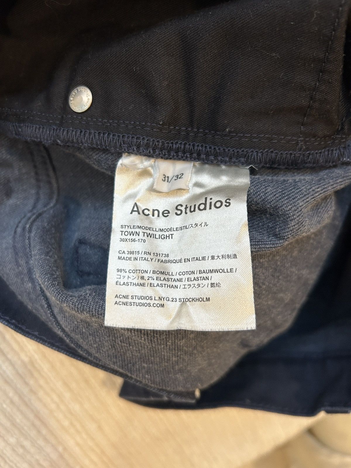 Acne Studios Acne Studios Town Twilight Denim Jeans Dark Size US 31 - 4 Thumbnail