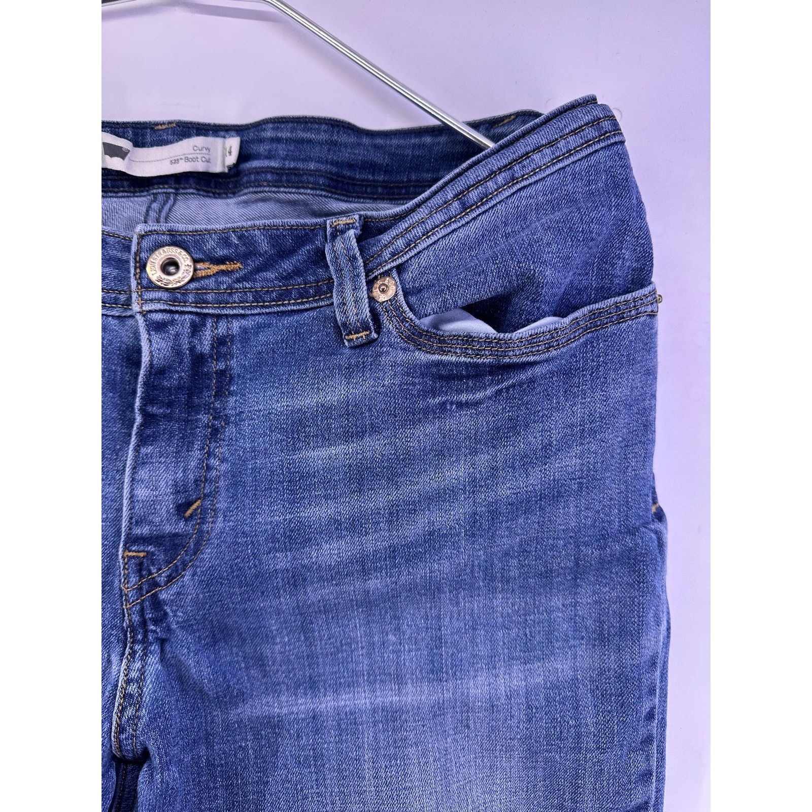 Levi's Vintage 2004 529 Levi’s Batwing Blue Jeans BootCut Size 14 Size 36" / US 14 / IT 50 - 5 Thumbnail