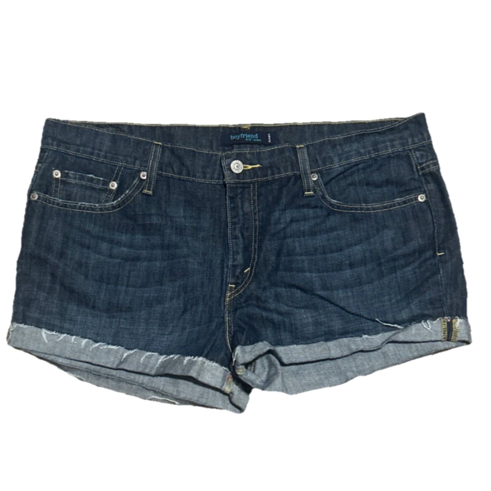Levi's VINTAGE Levi's 513 Blue jean Denim Cuffed Shorts Sz 13 Boyfriend Red Star 2026 Size 34" / US 12 / IT 48 - 2 Thumbnail