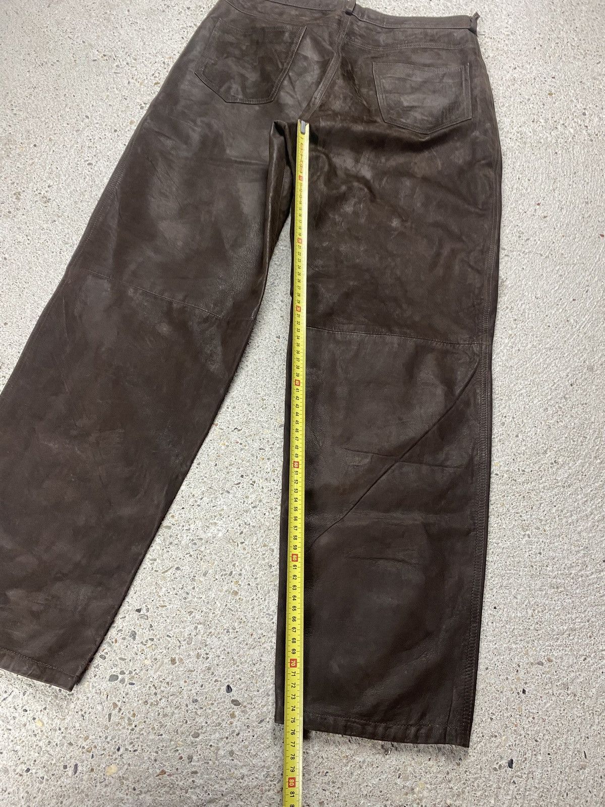 Vintage Vintage brown leather pants japan style baggy Size US 38 / EU 54 - 14 Thumbnail