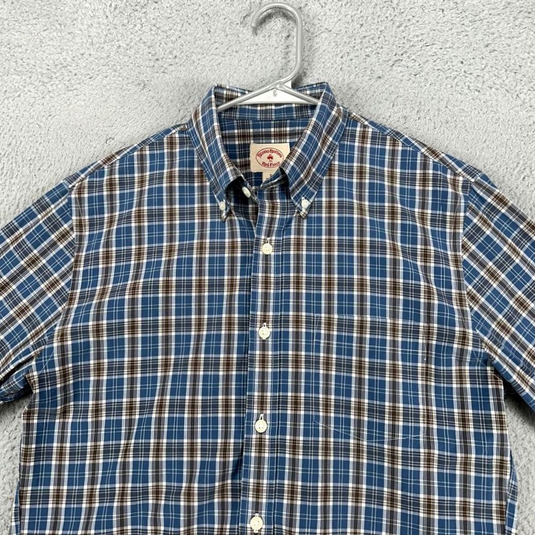 Brooks Brothers VINTAGE Brooks Brothers Shirt Mens Small Red Fleece Blue Plaid Button Down Pocket Size US S / EU 44-46 / 1 - 2 Thumbnail