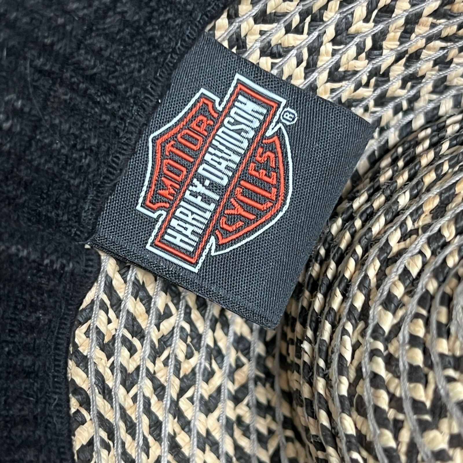 Harley Davidson VINTAGE HARLEY DAVIDSON STRAW LOGO BAND FEDORA HAT SIZE S/M Size ONE SIZE - 6 Thumbnail