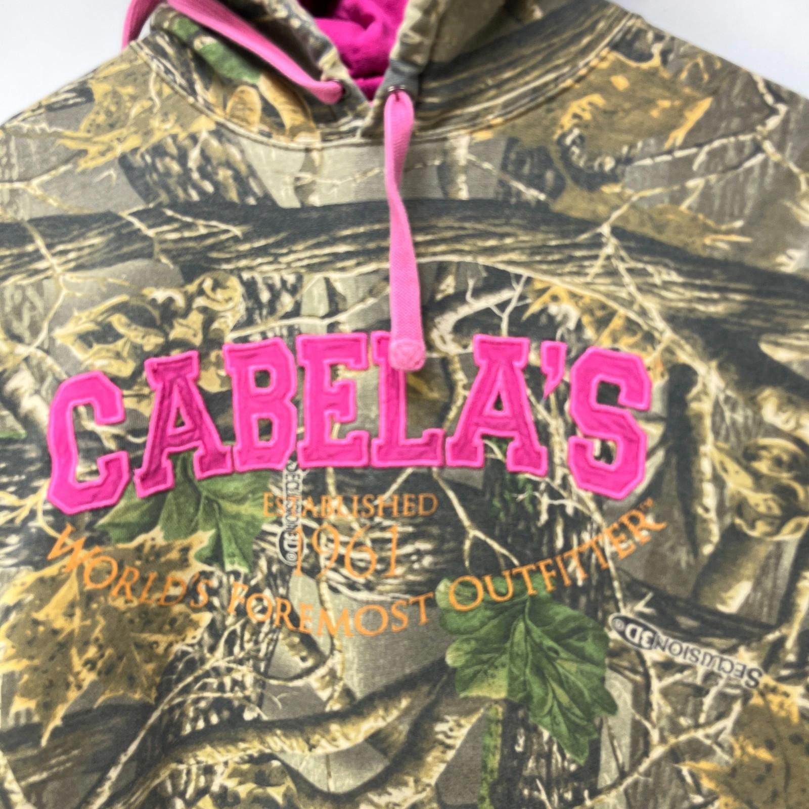 Cabelas Vintage Realtree Camo Cabelas Outdoors Hoodie Womens Medium Size ONE SIZE - 3 Thumbnail