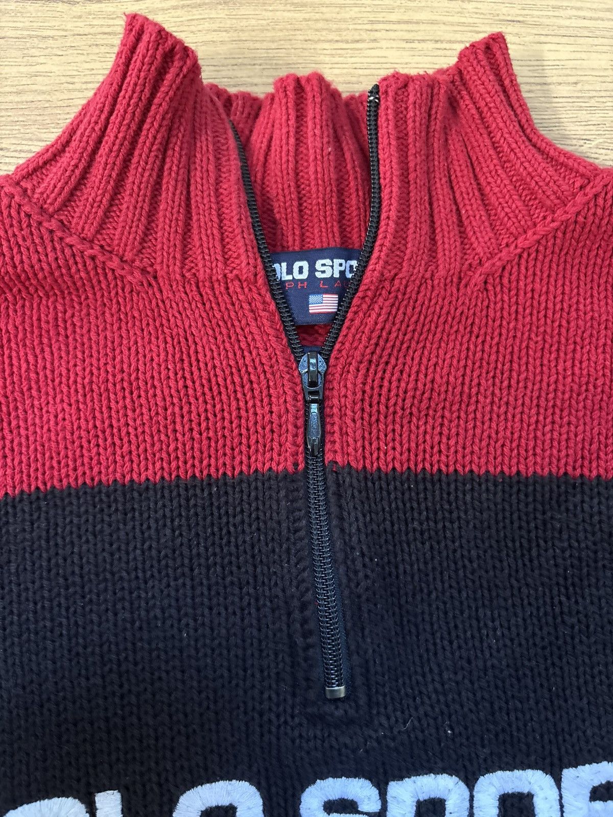 Polo Ralph Lauren Polo Ralph Lauren Red Chunky Knit Sweater - Size L Size US L / EU 52-54 / 3 - 3 Thumbnail