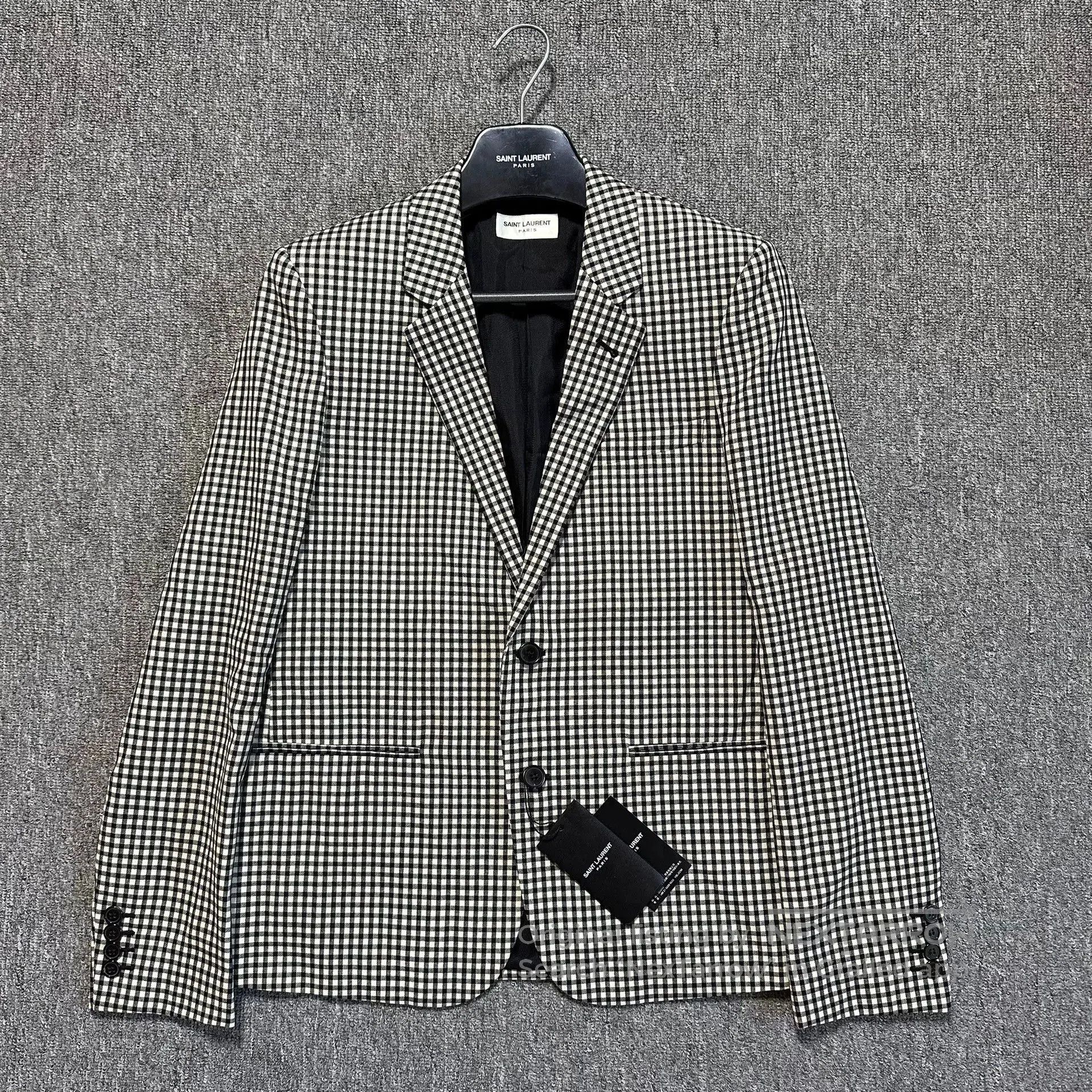 Saint Laurent Paris black and white houndstooth blazer jacket. Size US M / EU 48-50 / 2 - 1 Thumbnail