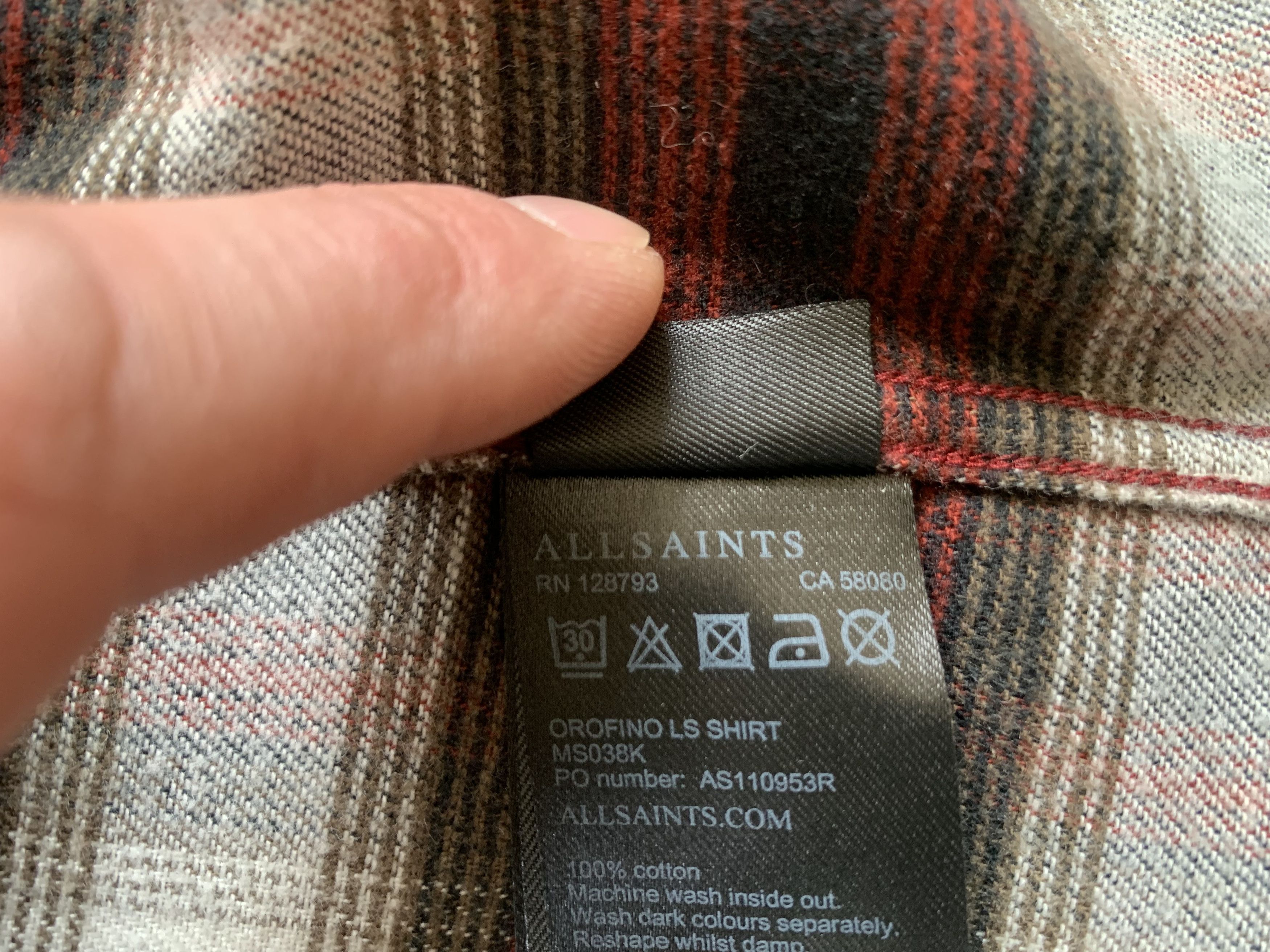 Allsaints Allsaints Redondo Cotton Long Sleeve Flannel Plaid Shirt Size US M / EU 48-50 / 2 - 8 Thumbnail