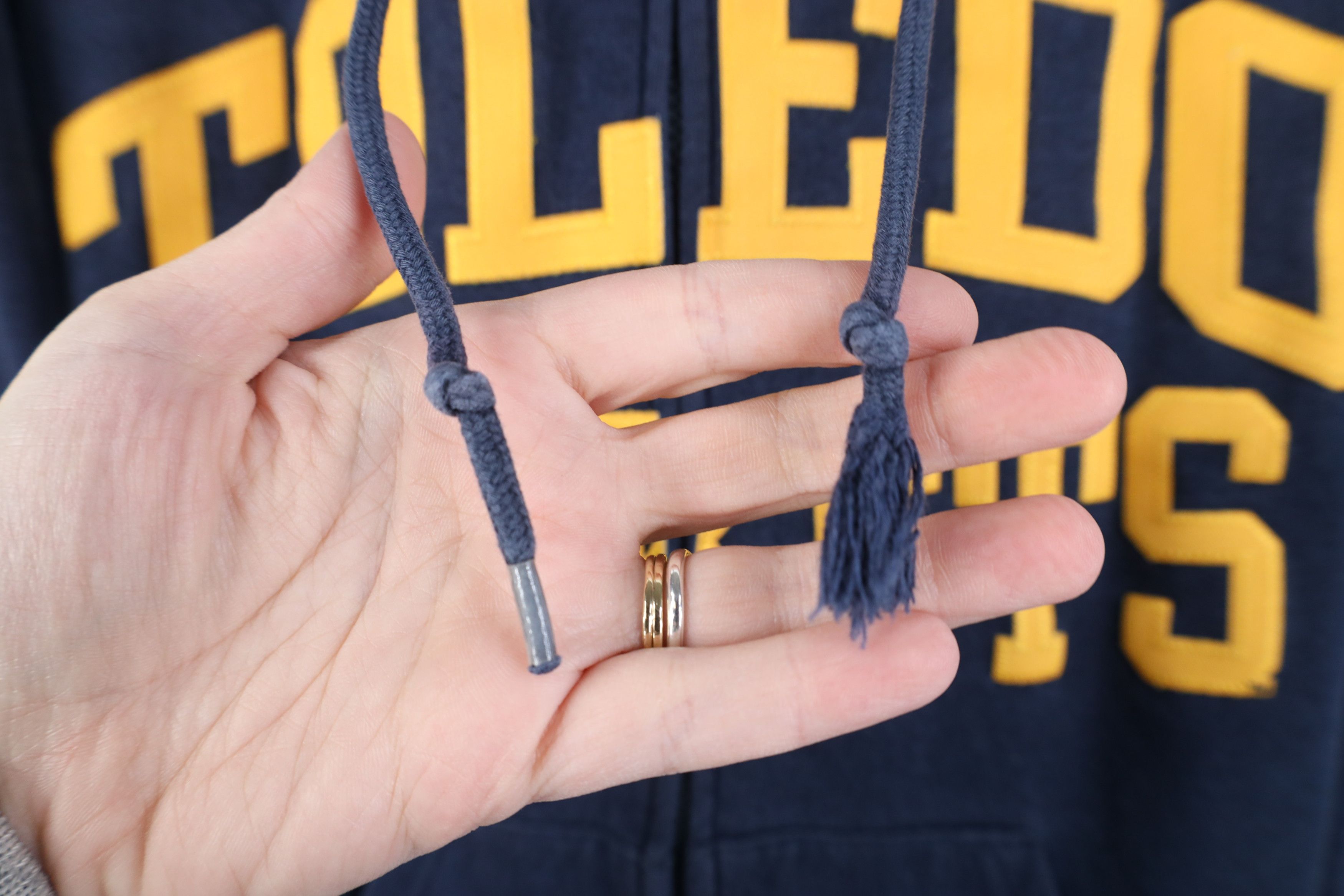 Vintage Vintage 90s Spell University of Toledo Full Zip Hoodie Blue Size S / US 4 / IT 40 - 4 Thumbnail