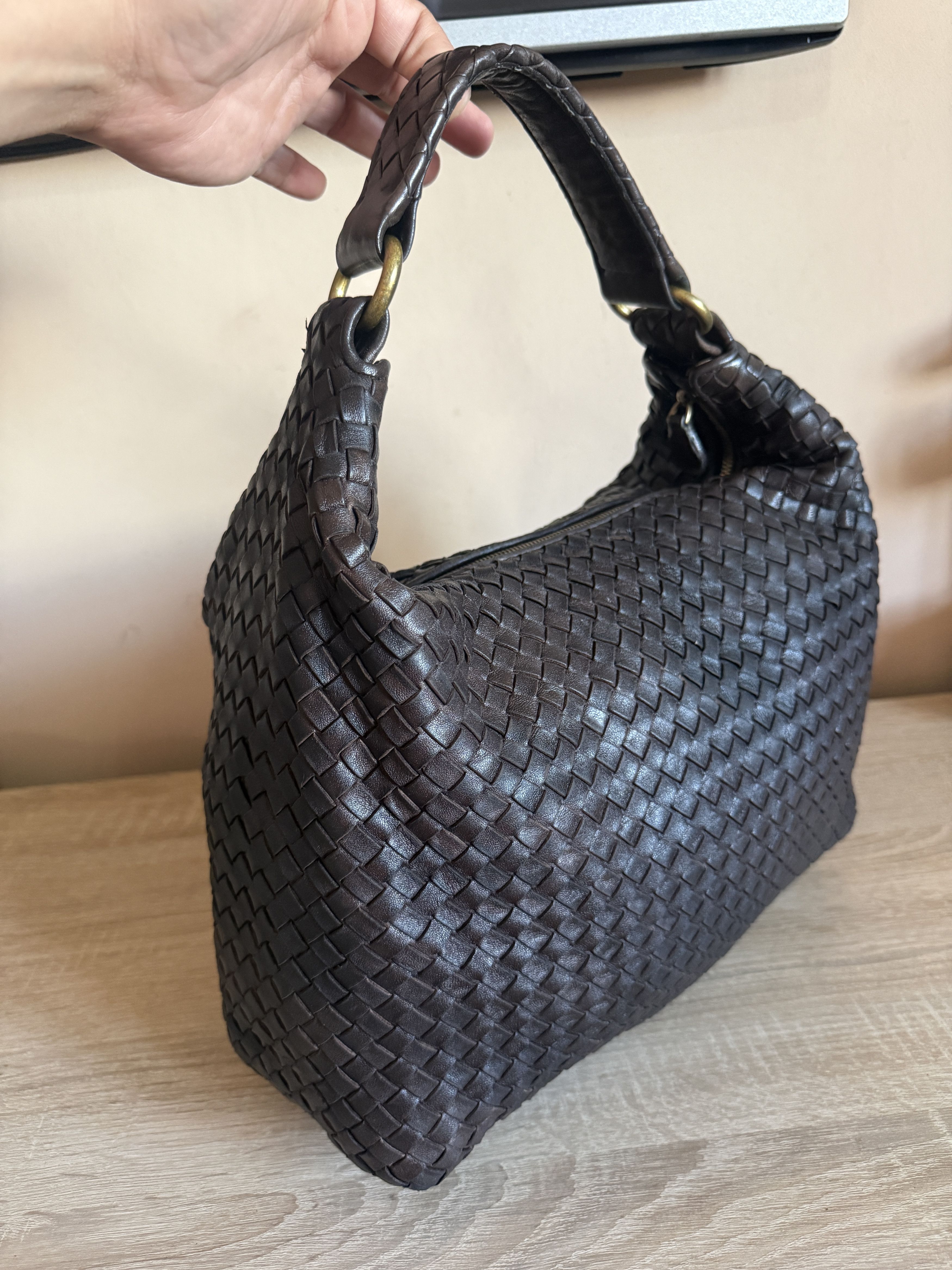 Bottega Veneta Bottega Veneta Intrecciato Hobo Bag Brown Leather luxury Size ONE SIZE - 1 Thumbnail