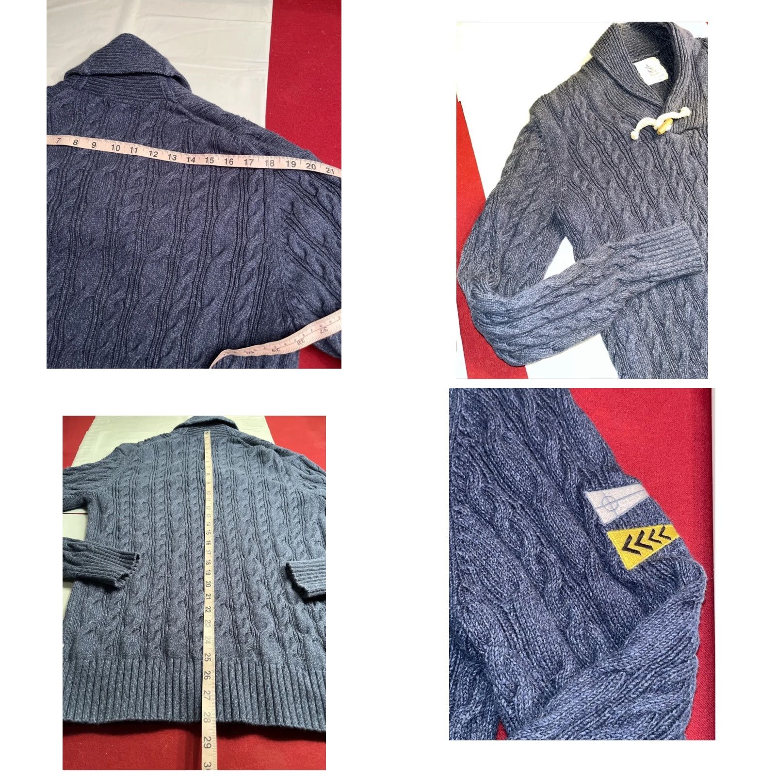 Nautica Nautica Blue SWEATER fisherman Spinnaker Cableknit Nautical Flags cowl neck Men Size US L / EU 52-54 / 3 - 8 Thumbnail