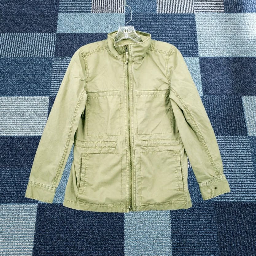 J.Crew J.CREW Jacket Women XS Green Cotton Pocket Utility Field Coat Full Zip Mock Neck Size XS / US 0-2 / IT 36-38 - 1 Thumbnail