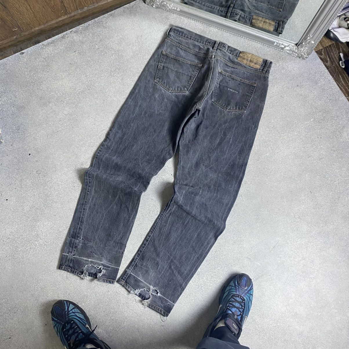 Stone Island Vintage 80s Trashed Stone Island Jeans Patch Logo Dnim pants Size US 36 / EU 52 - 1 Thumbnail