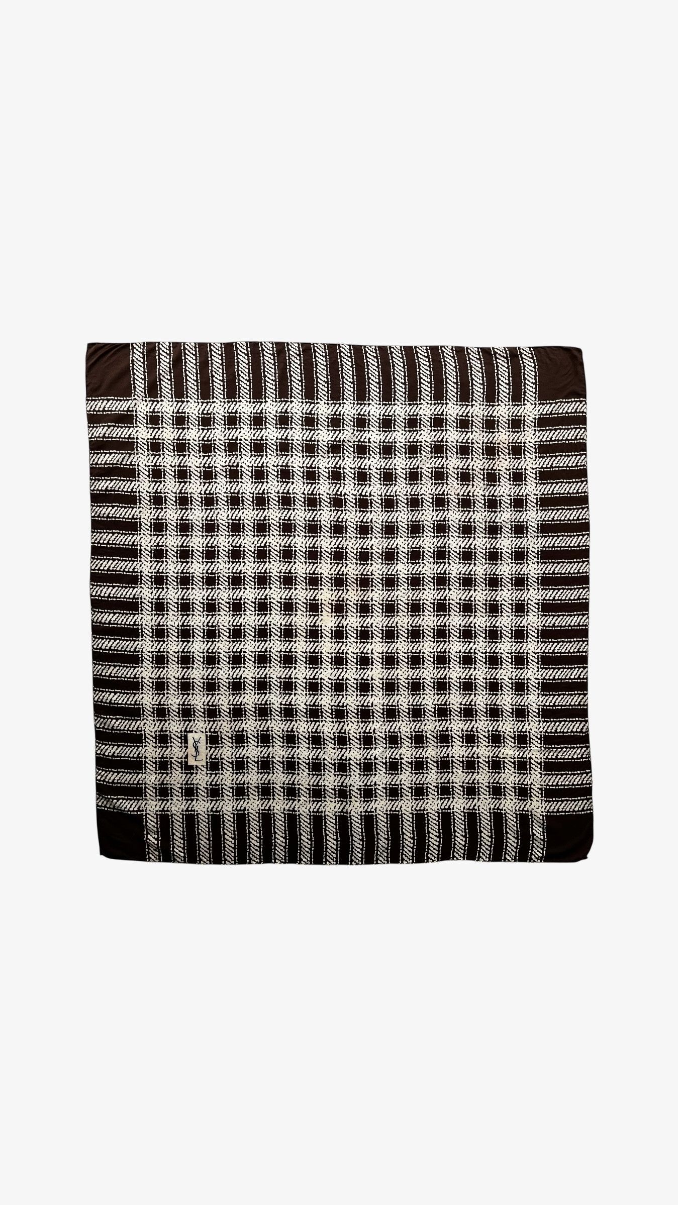 Yves Saint Laurent Vintage 80s Yves Saint Laurent YSL Checkered Silk Scarf Size ONE SIZE - 1 Thumbnail