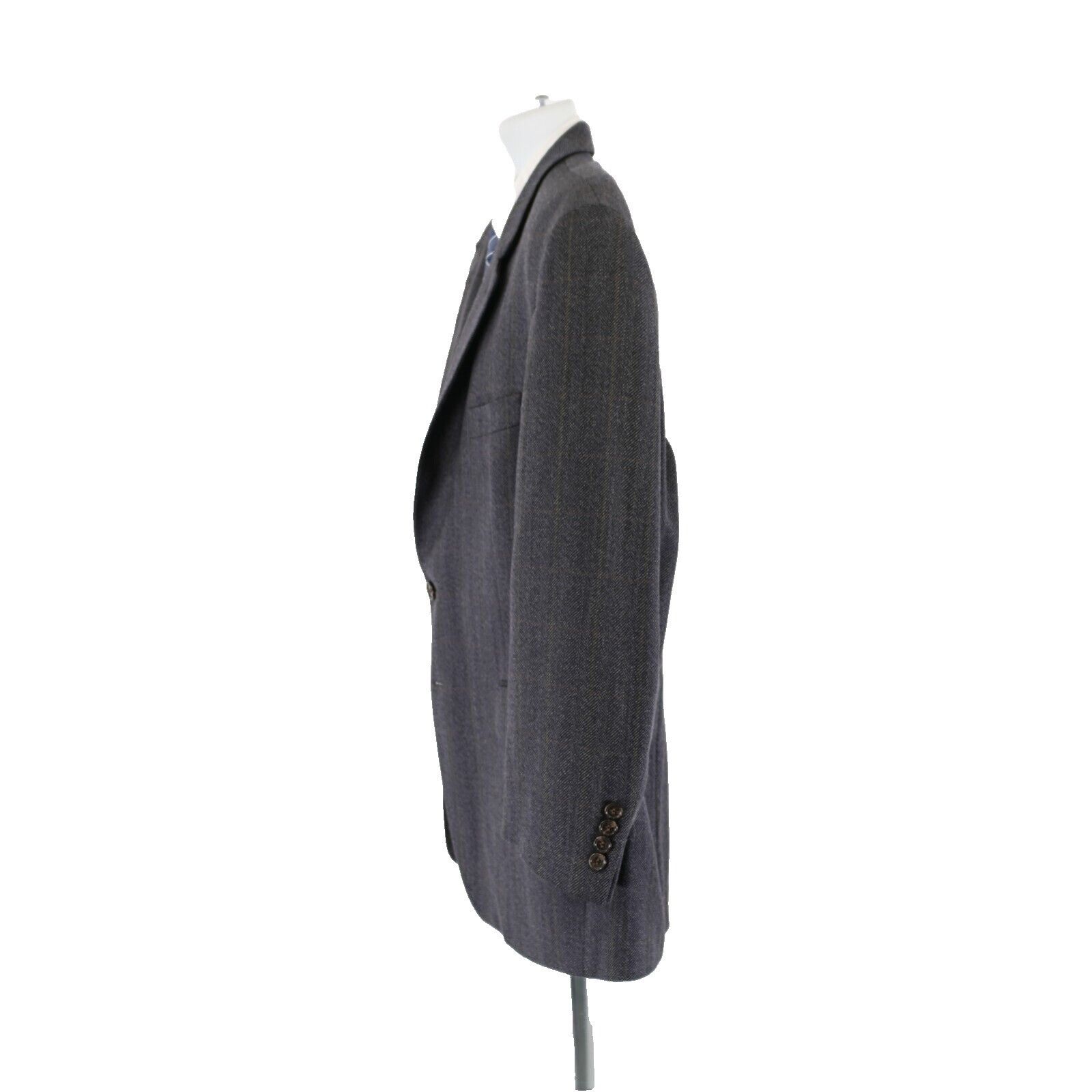 Lauren Ralph Lauren Lauren Ralph Lauren Tweed Wool Blue Gray Herringbone W/ Yell Size 44S - 5 Thumbnail