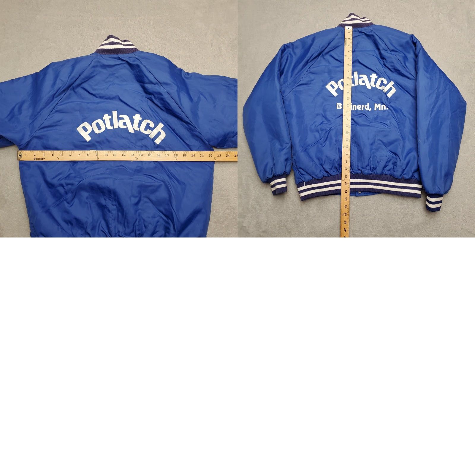 Vintage Vintage Potlach Jacket Mens Large Blue Bomber Brainerd Minnesota Outdoor Casual Shirt Size US L / EU 52-54 / 3 - 8 Thumbnail