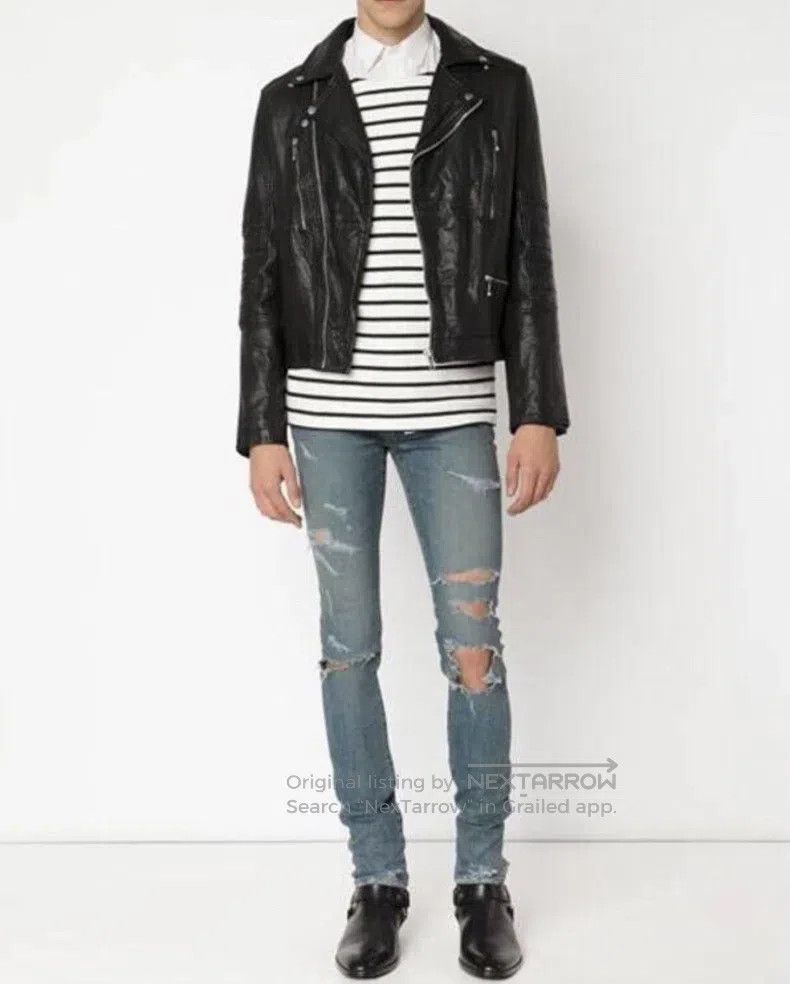 Saint Laurent Paris Saint Laurent Paris Blue Big Destroyed Denim Jeans Size US 32 / EU 48 - 6 Thumbnail