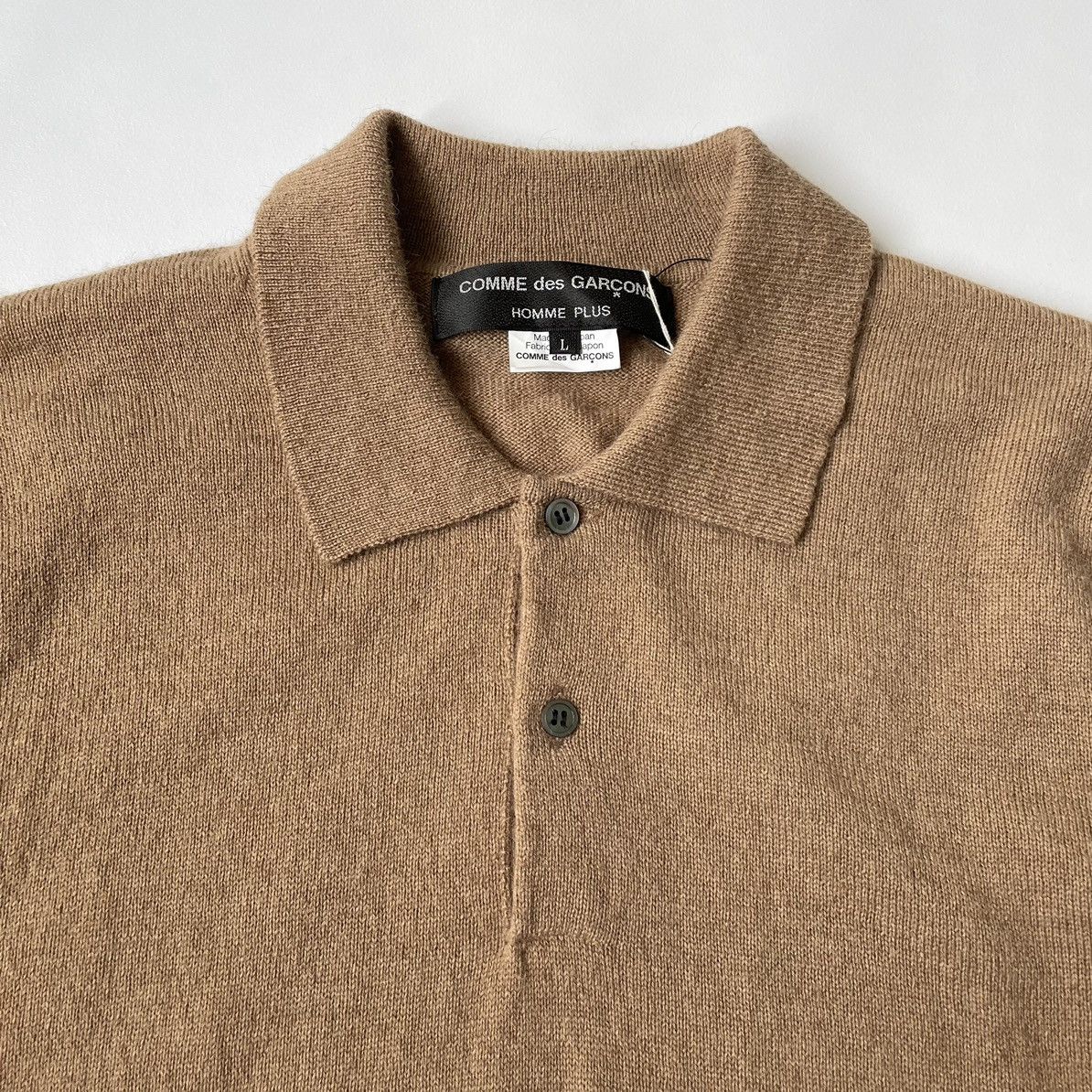 Comme des Garcons A/W 04 Camel Wool Polo Sweater Size US M / EU 48-50 / 2 - 3 Thumbnail