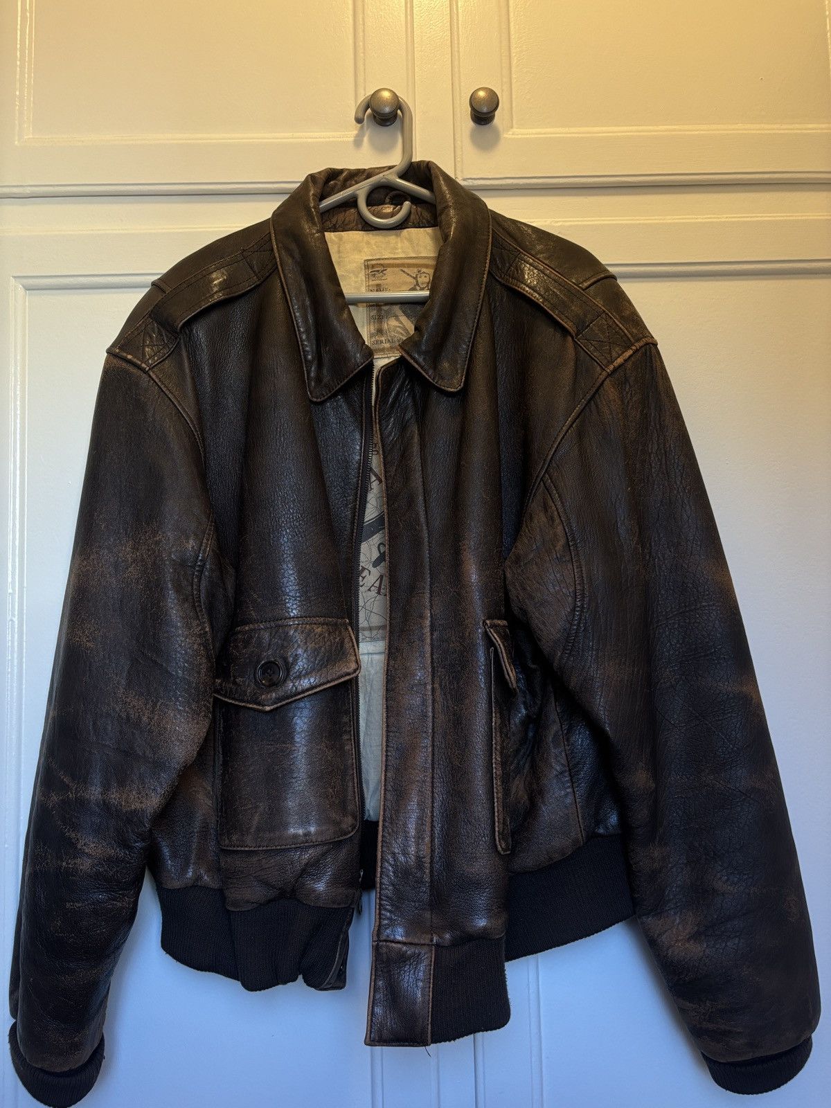 Arizona Jean Co. LEATHER JACKET BOMBER - XL VINTAGE LOOK/STYLE Size US XL / EU 56 / 4 - 3 Thumbnail